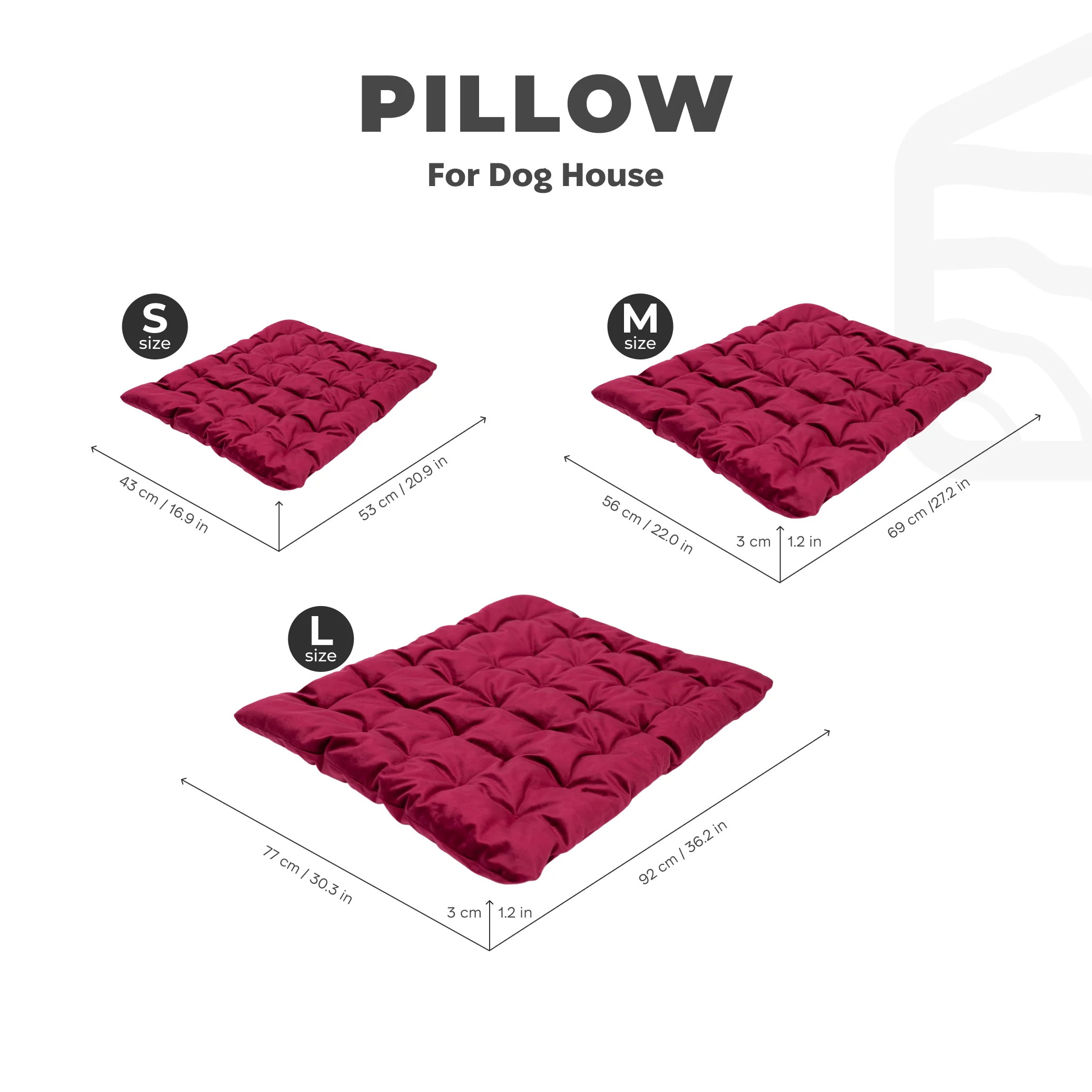 Dog House Pillow - Burgundy - Image 3