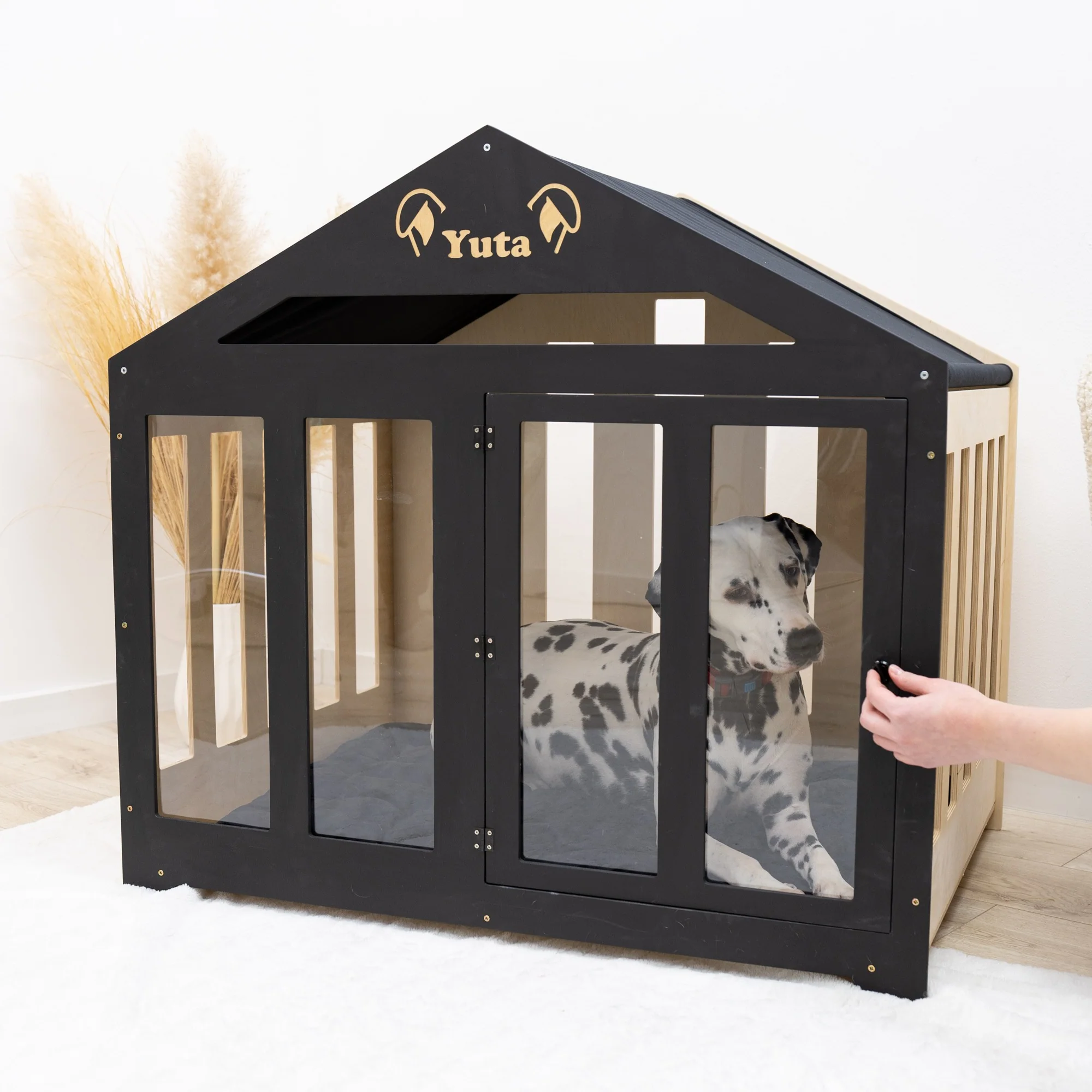 Dog House with a Fabric Roof - Black - Image 15