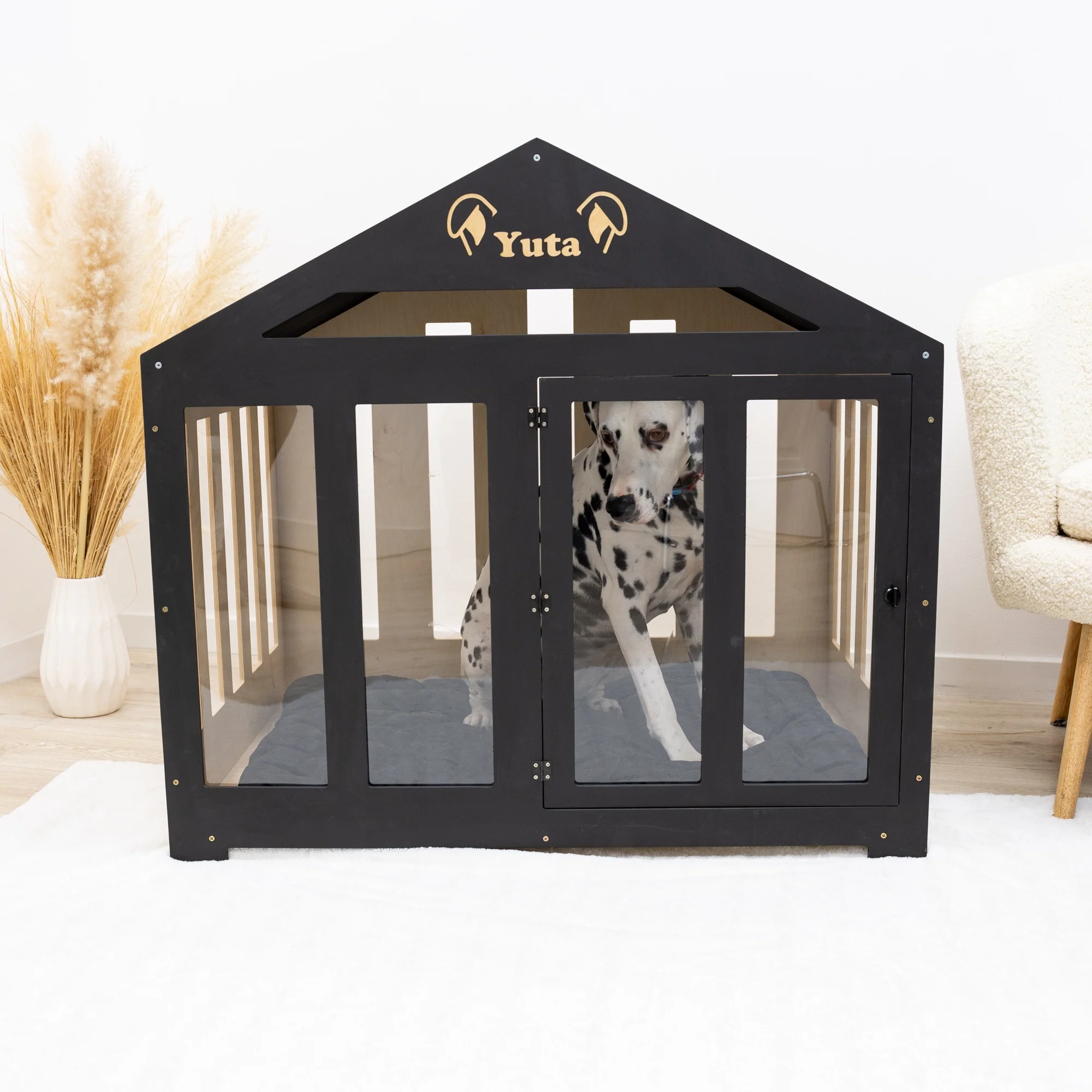 Dog House with a Fabric Roof - Black - Image 17