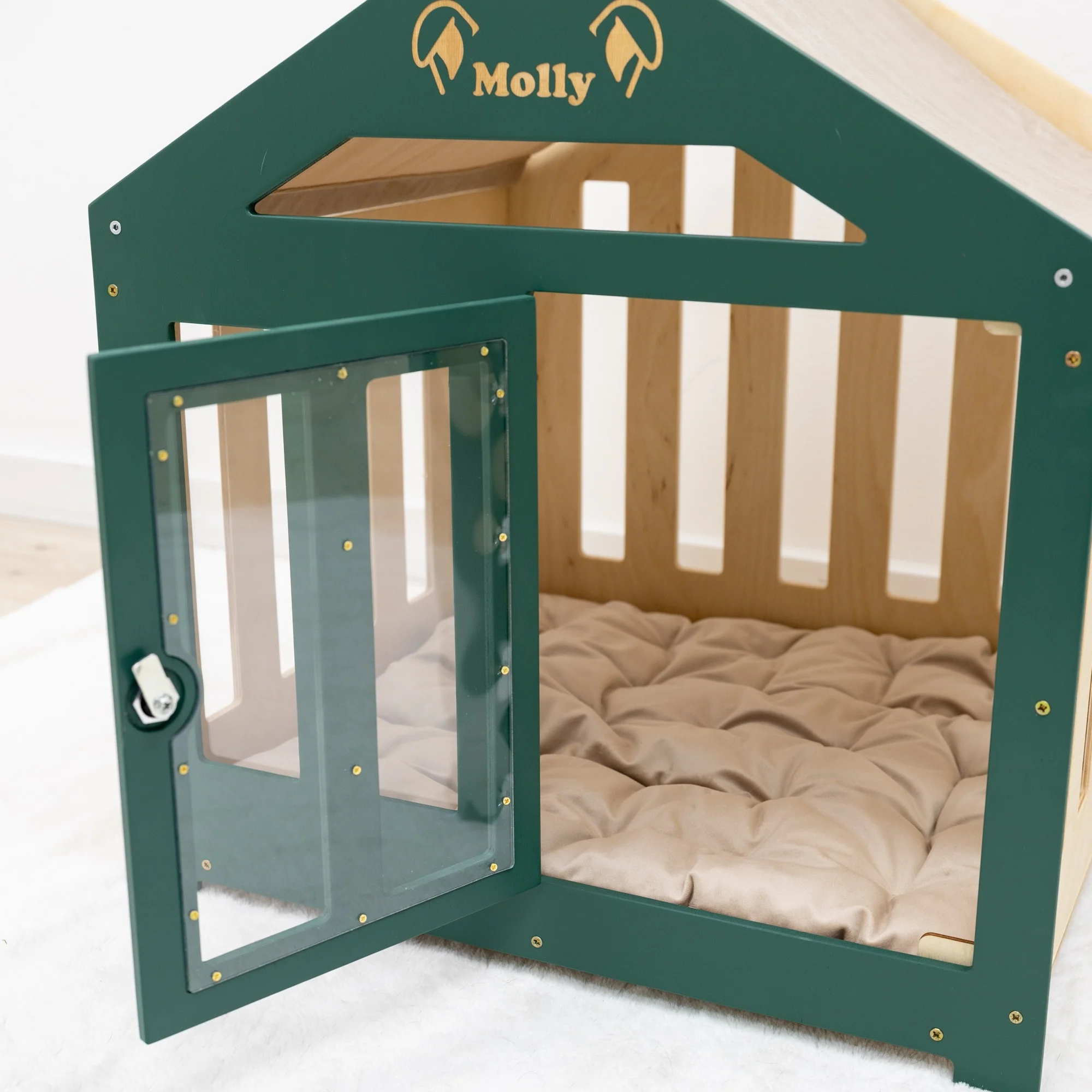 Dog House with a Fabric Roof - Green - Image 12