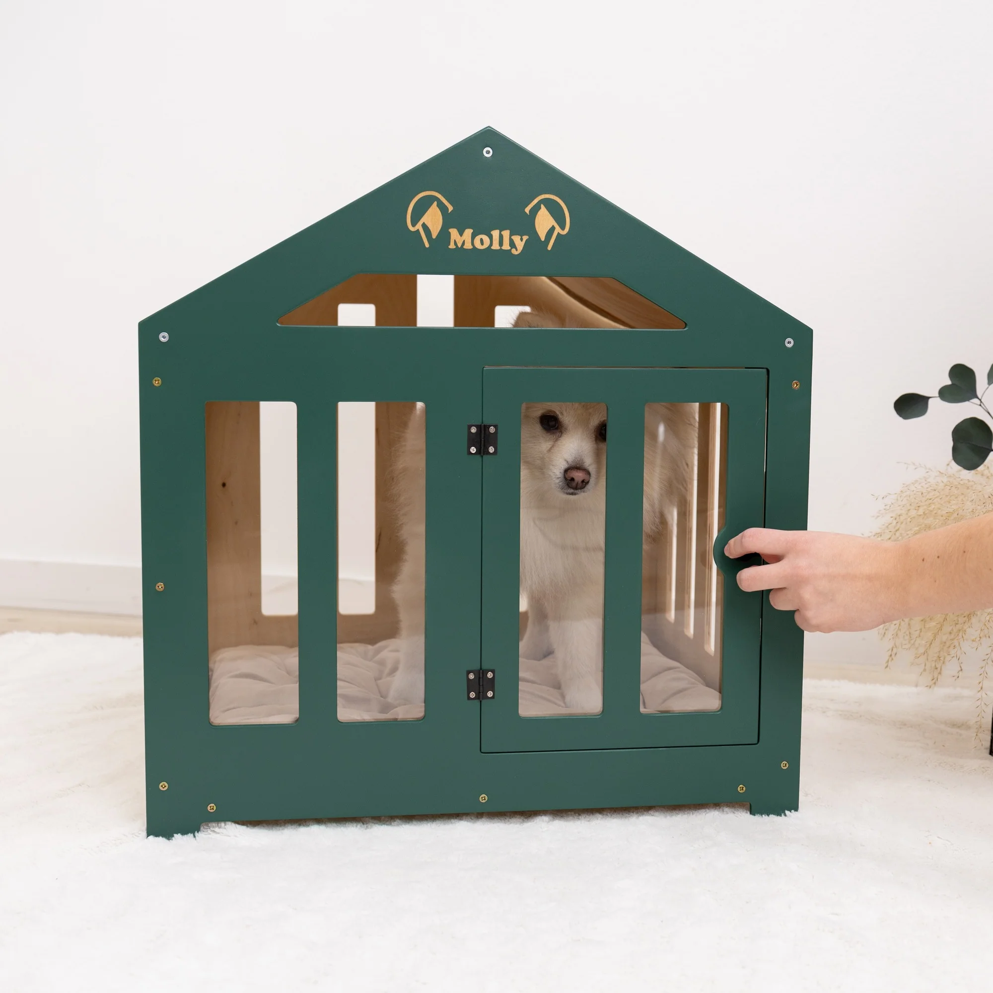 Dog House with a Fabric Roof - Green - Image 15