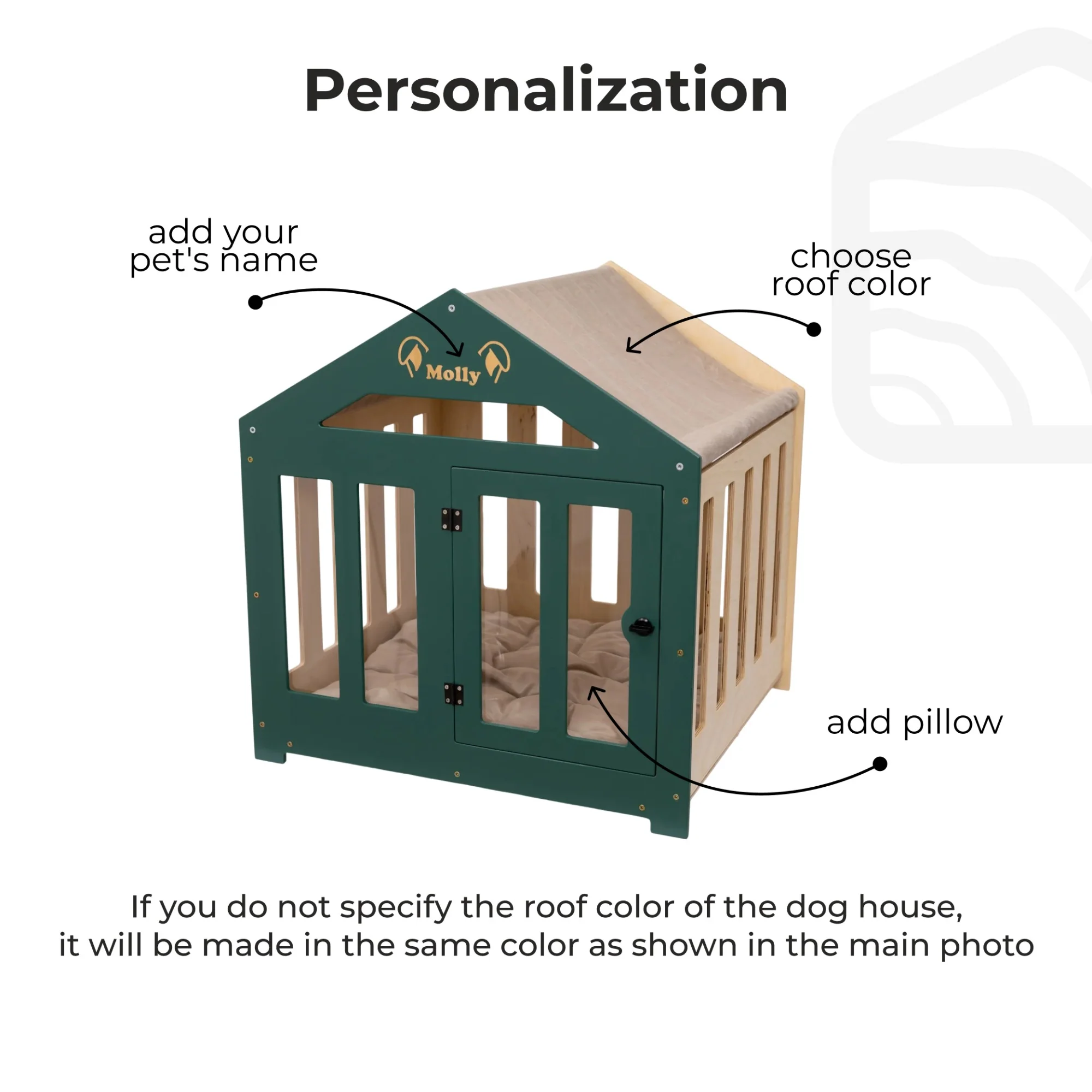 Dog House with a Fabric Roof - Green - Image 16