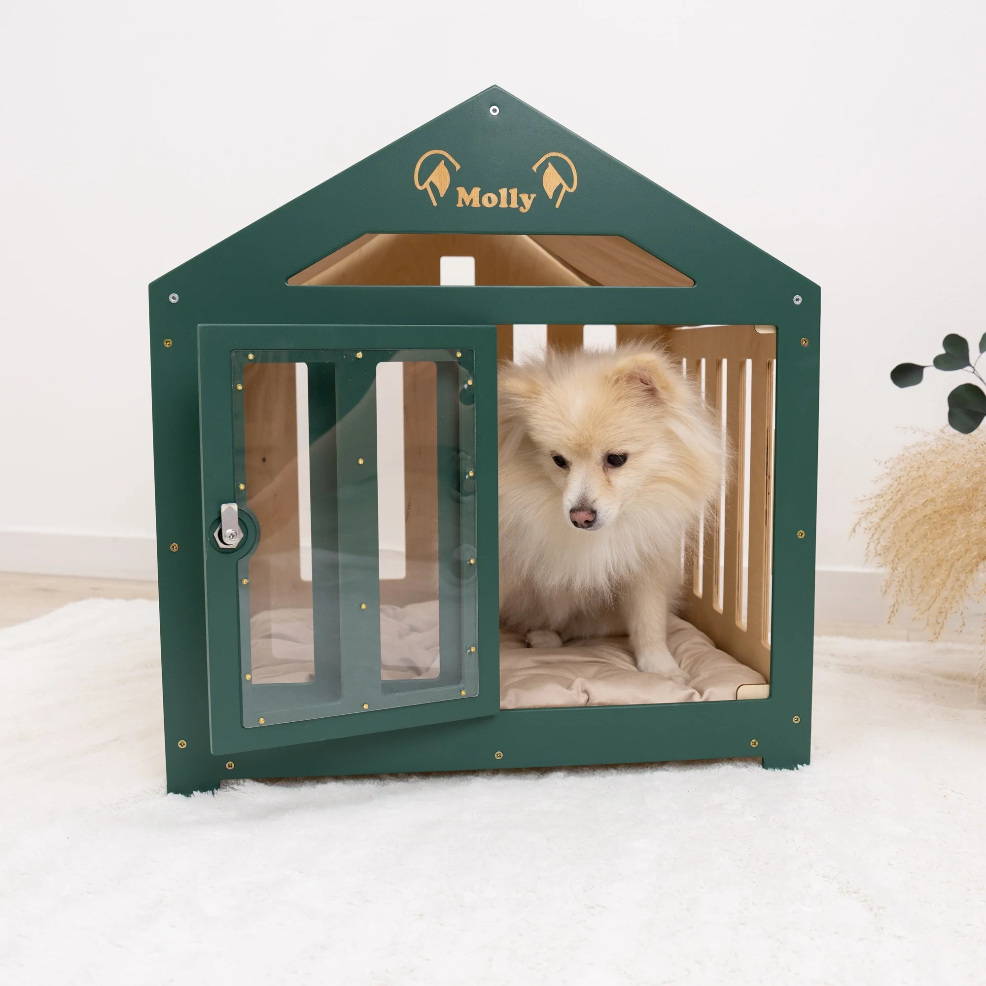 Dog House with a Fabric Roof - Green - Image 5