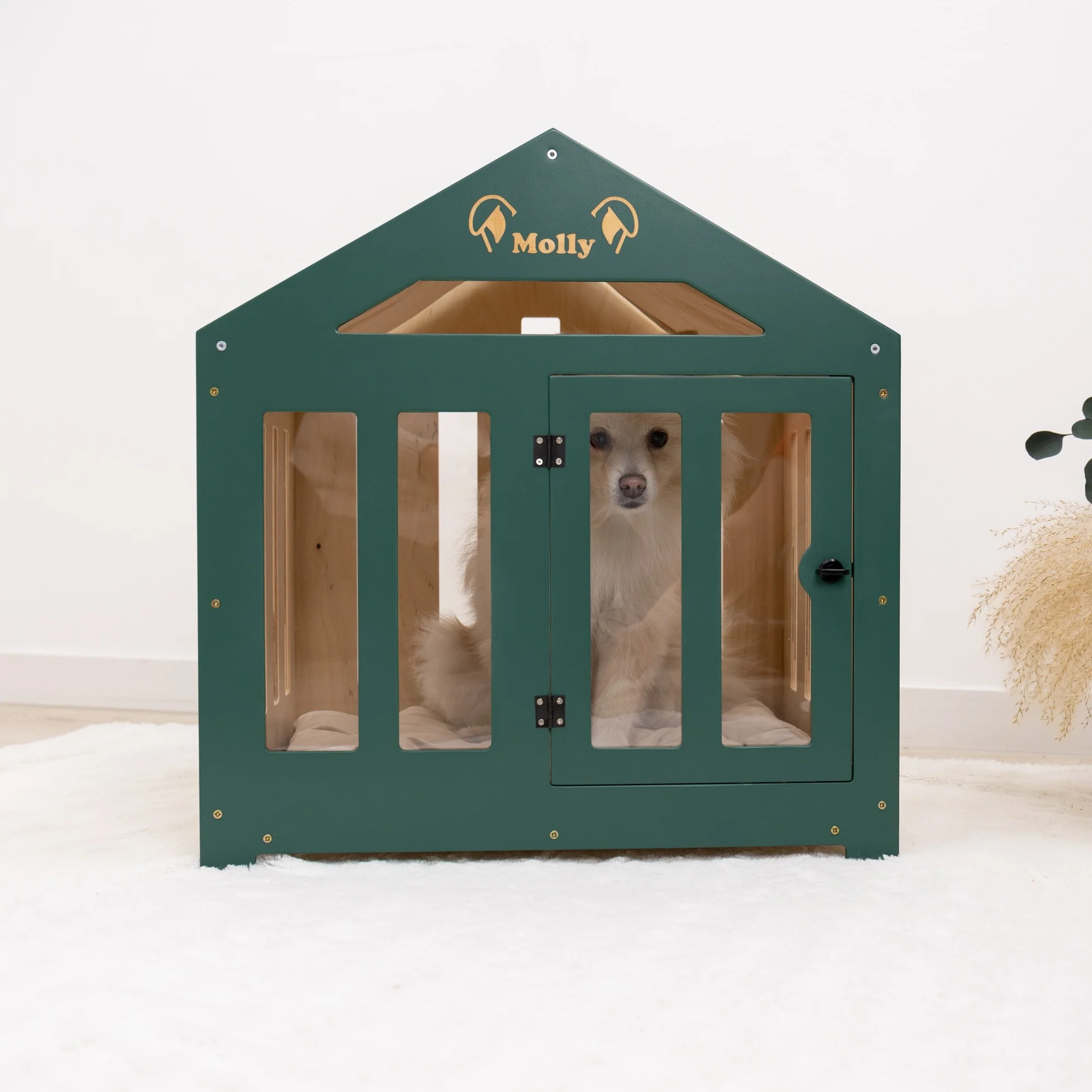 Dog House with a Fabric Roof - Green - Image 7
