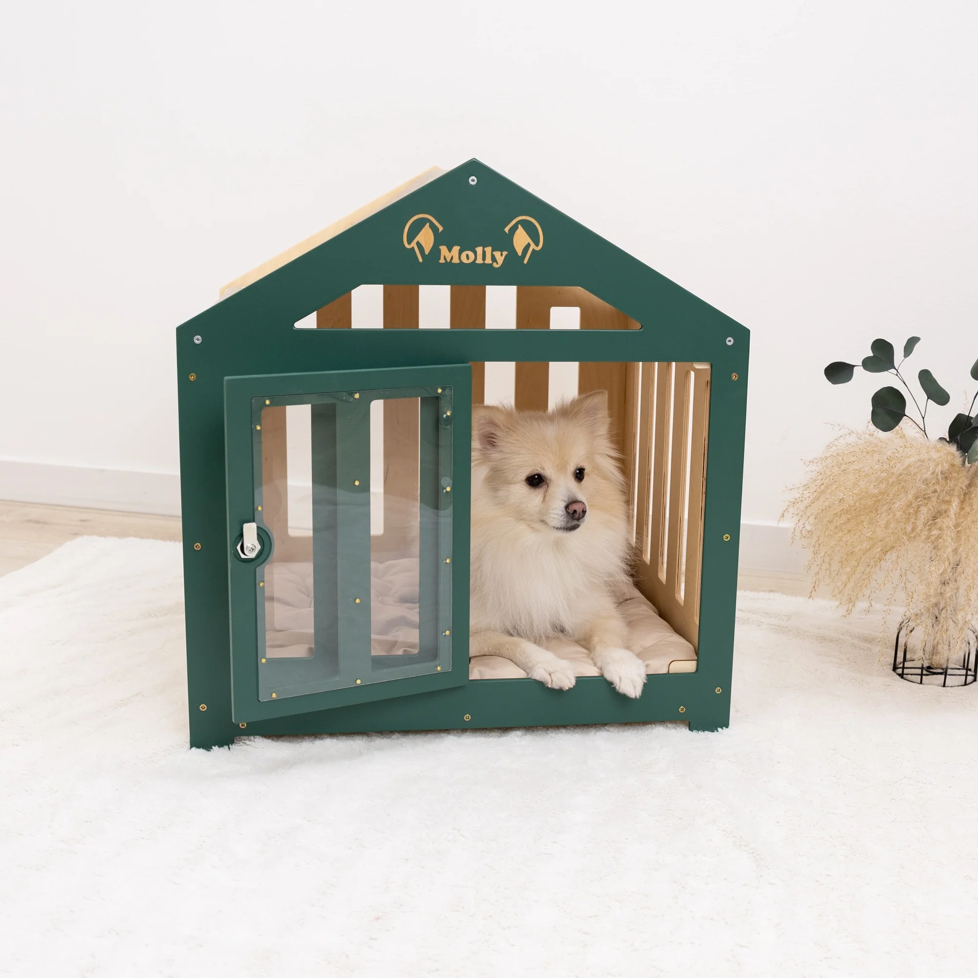 Dog House with a Fabric Roof - Green - Image 8