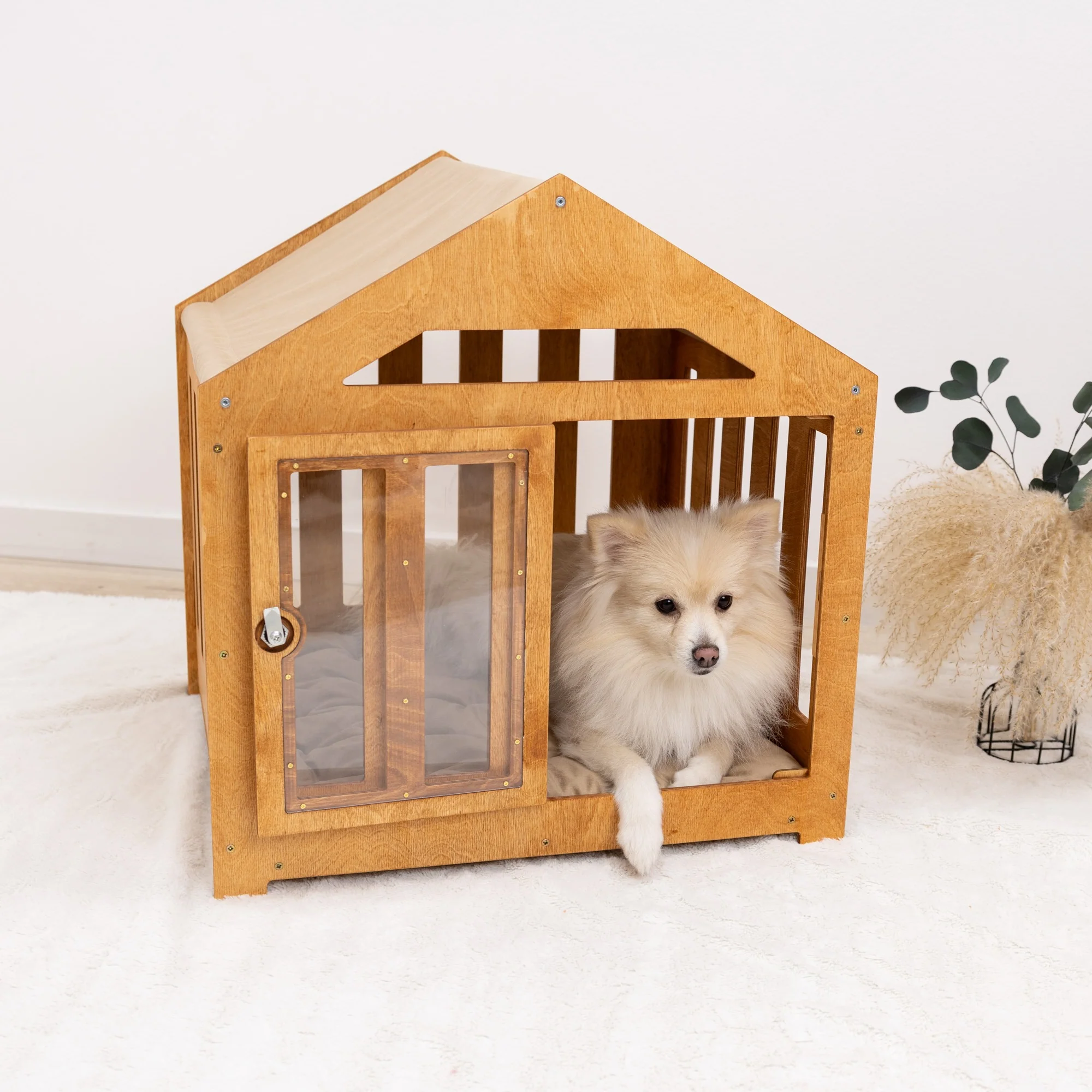 Dog House with a Fabric Roof - Oak - Image 13