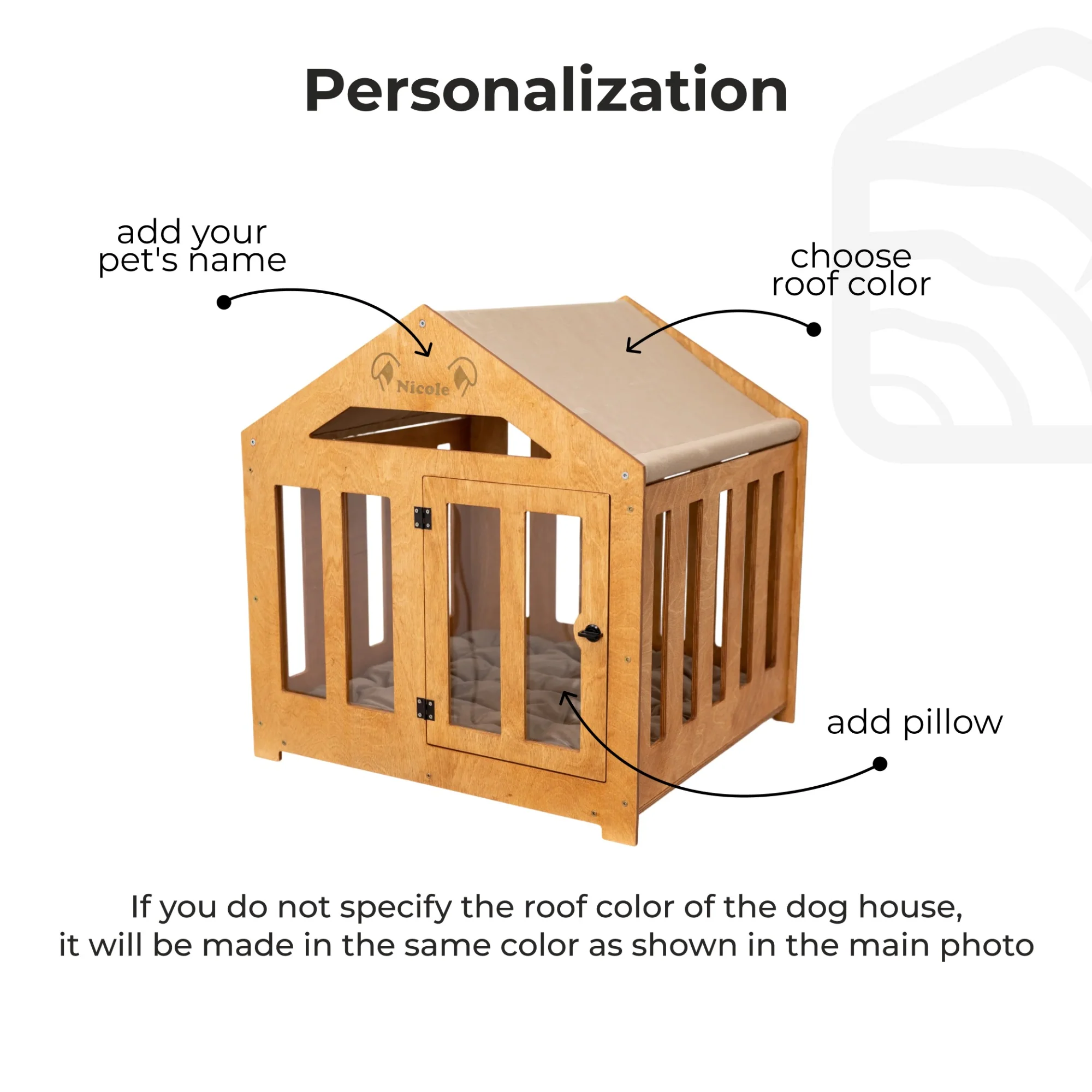 Dog House with a Fabric Roof - Oak - Image 16