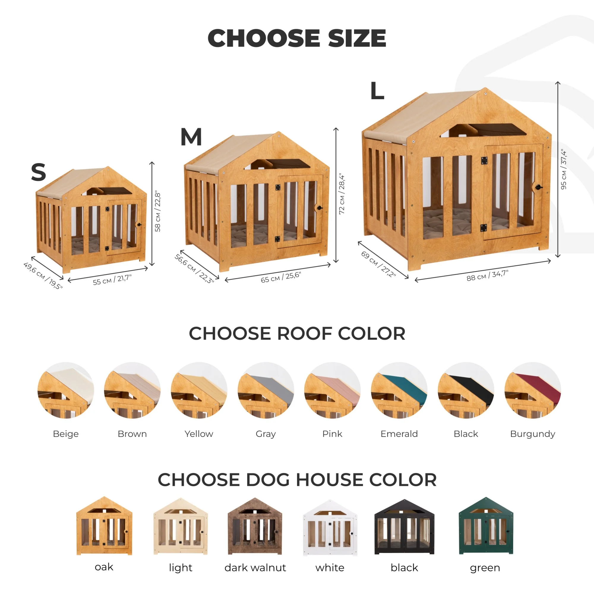 Dog House with a Fabric Roof - Oak - Image 17