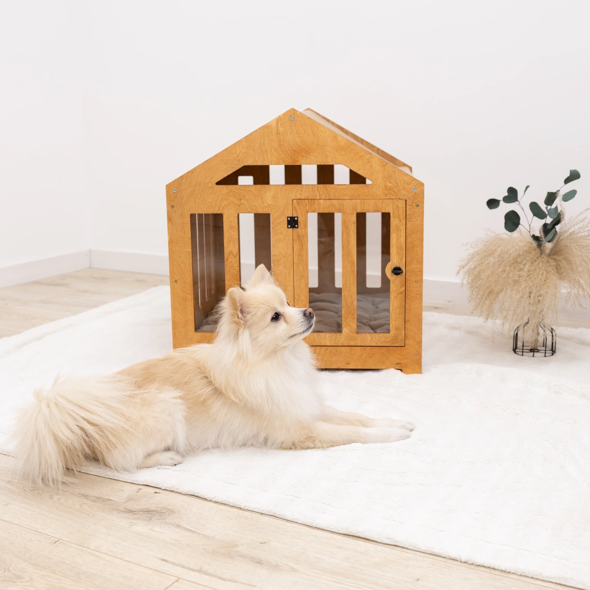 Dog House with a Fabric Roof - Oak - Image 5