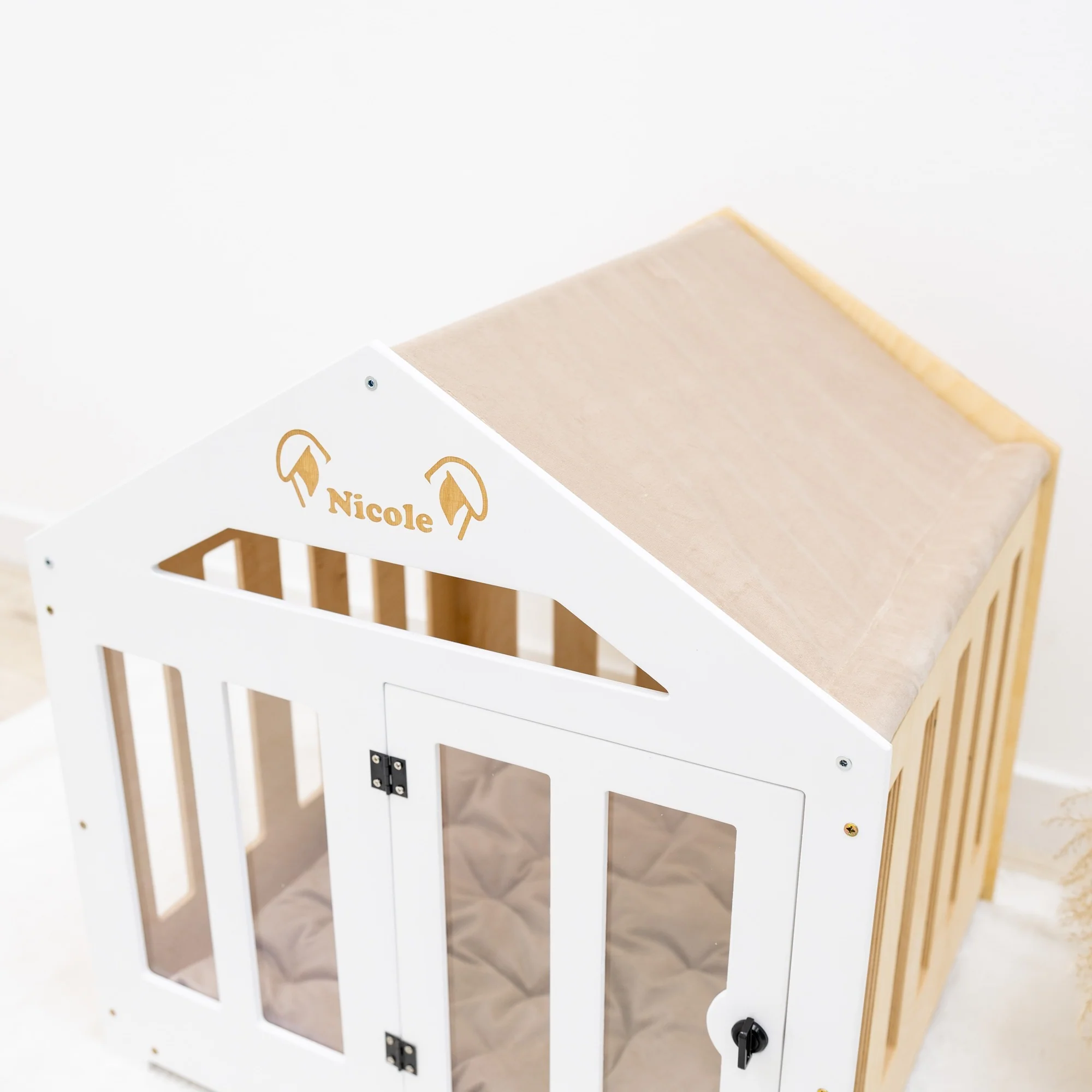 Dog House with a Fabric Roof - White - Image 13