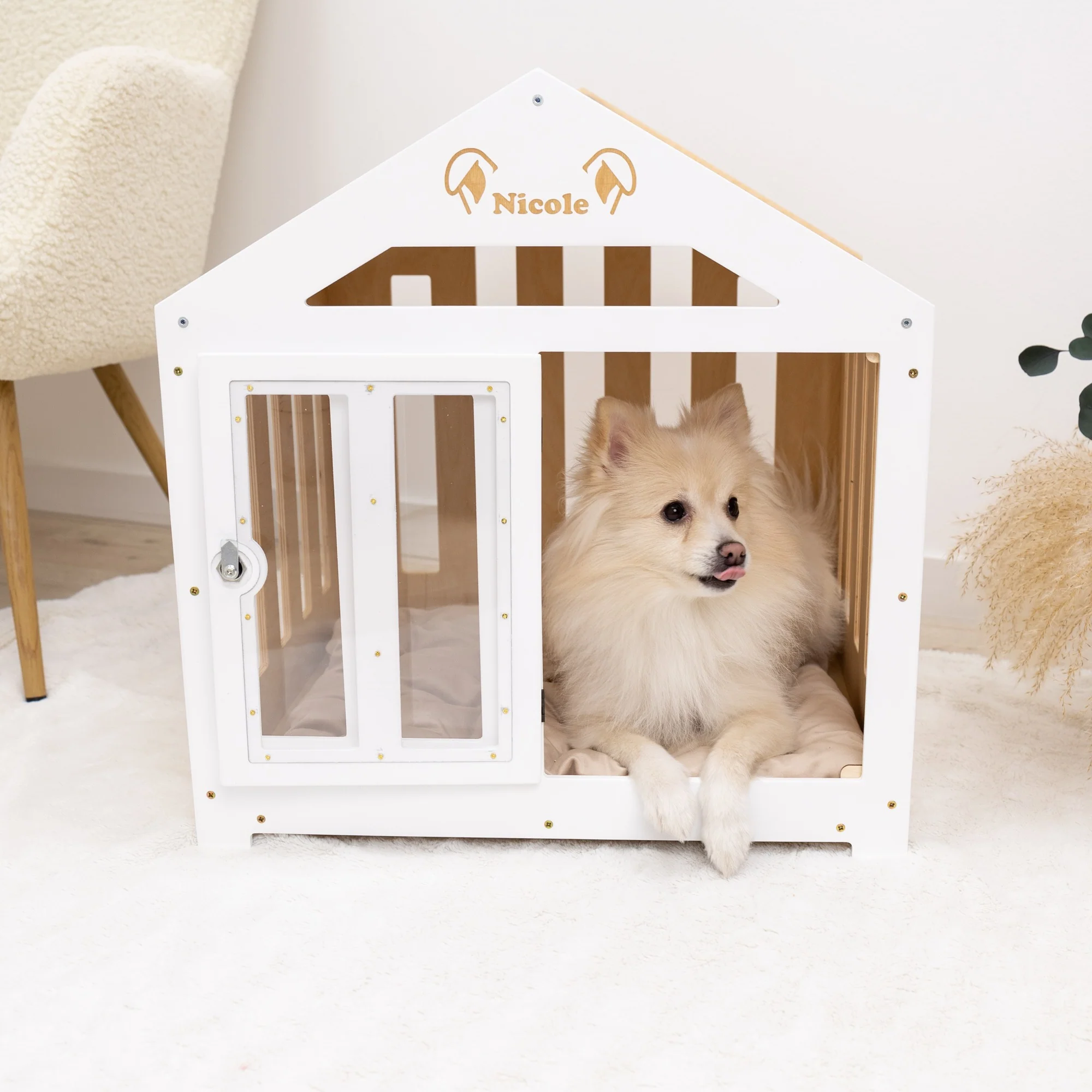 Dog House with a Fabric Roof - White - Image 3