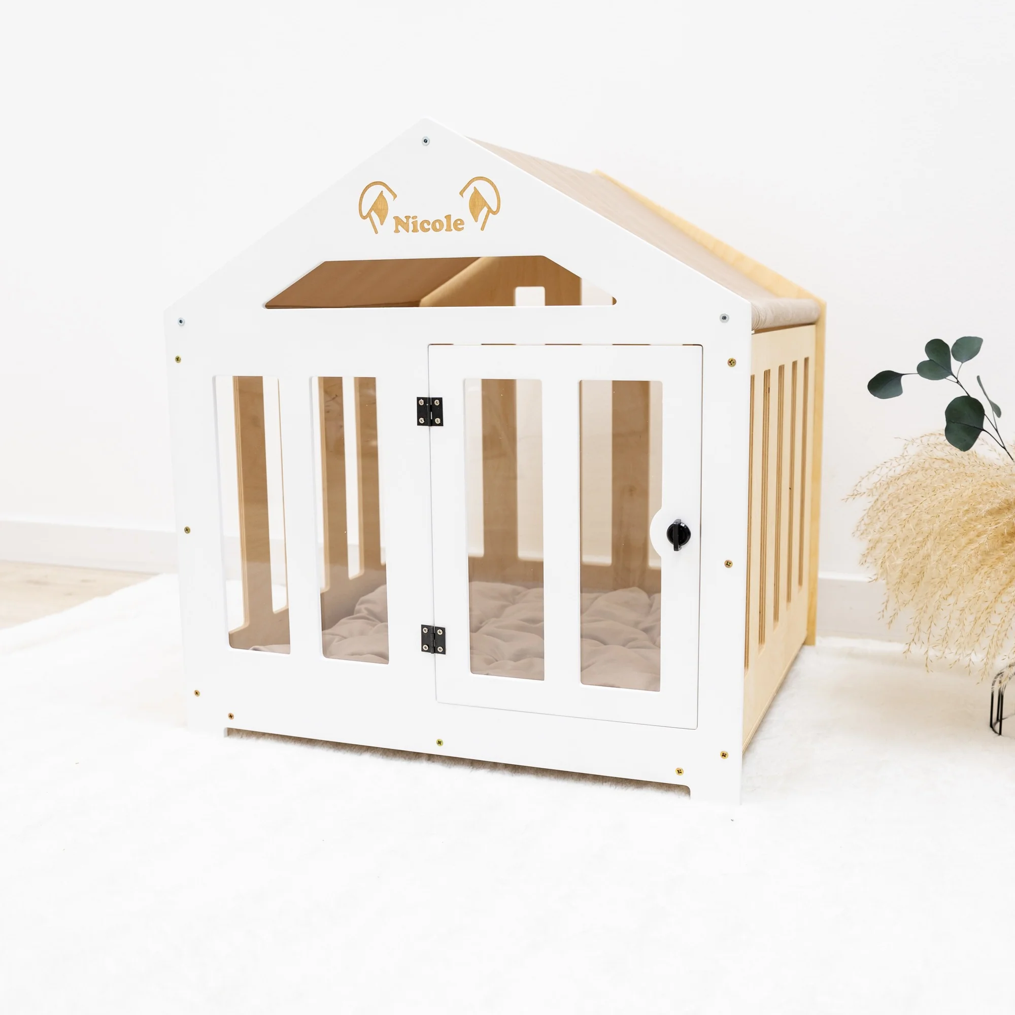 Dog House with a Fabric Roof - White - Image 4