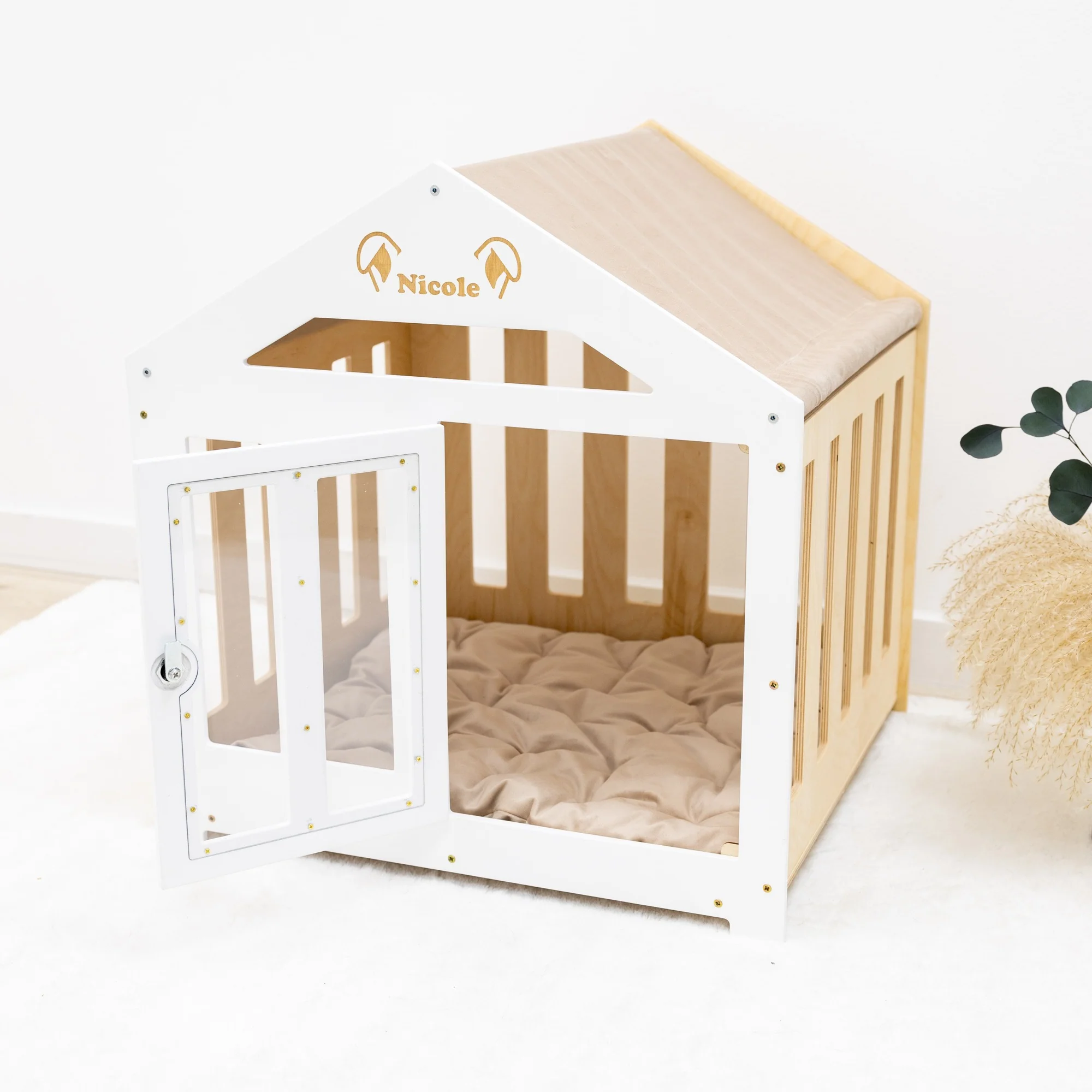 Dog House with a Fabric Roof - White - Image 6