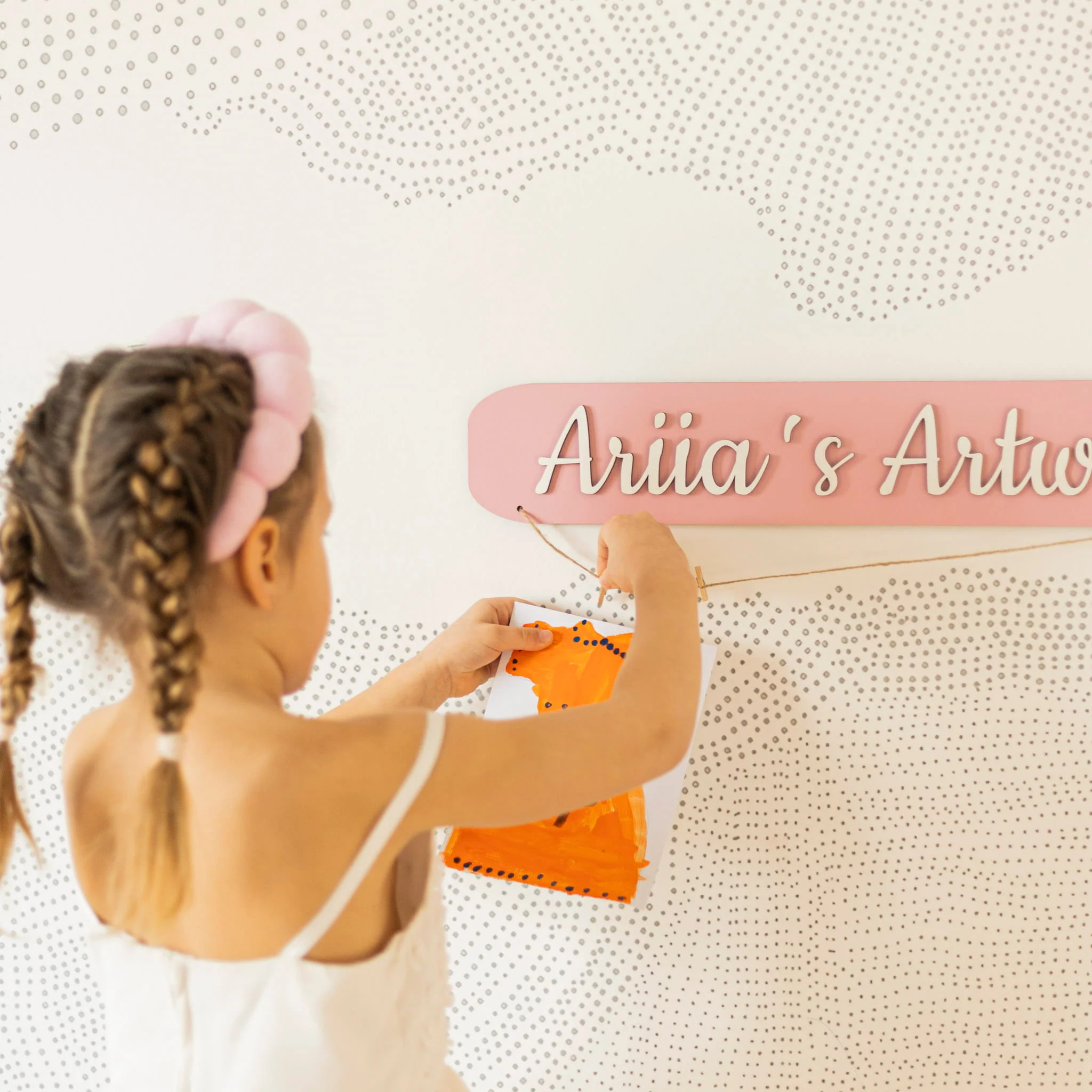 Kids Art Display Wall - Pink - Image 4