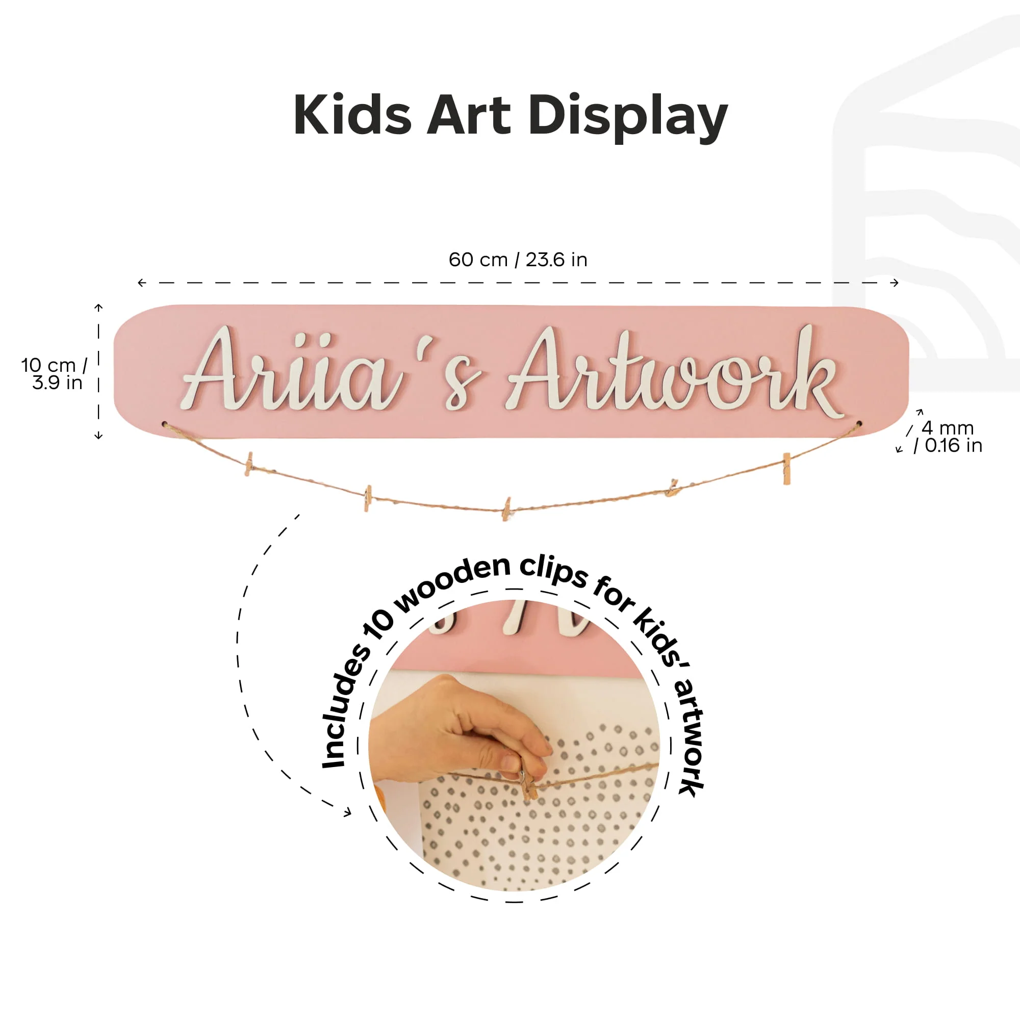 Kids Art Display Wall - Pink - Image 8