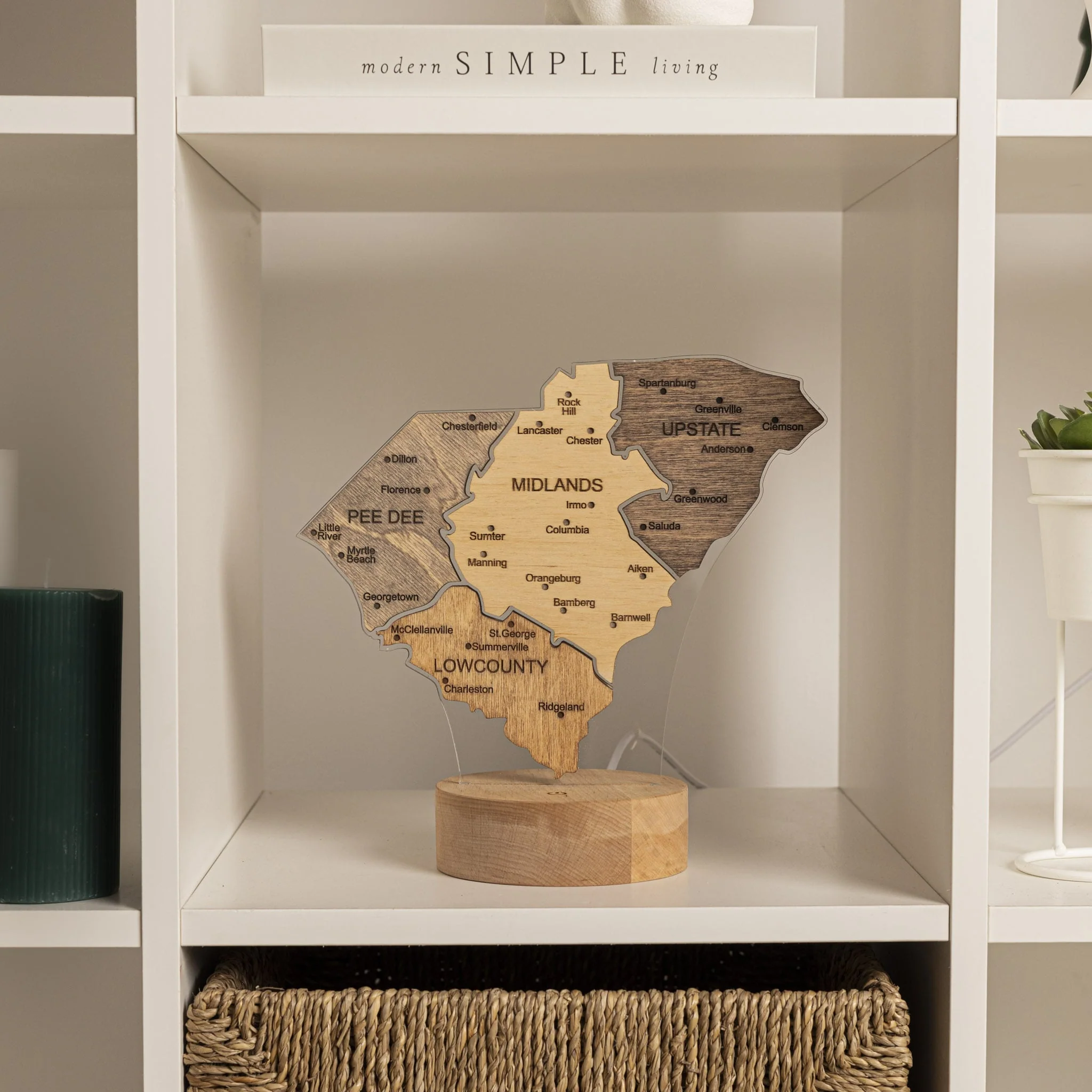Night Light - Map of South Carolina State - Image 4