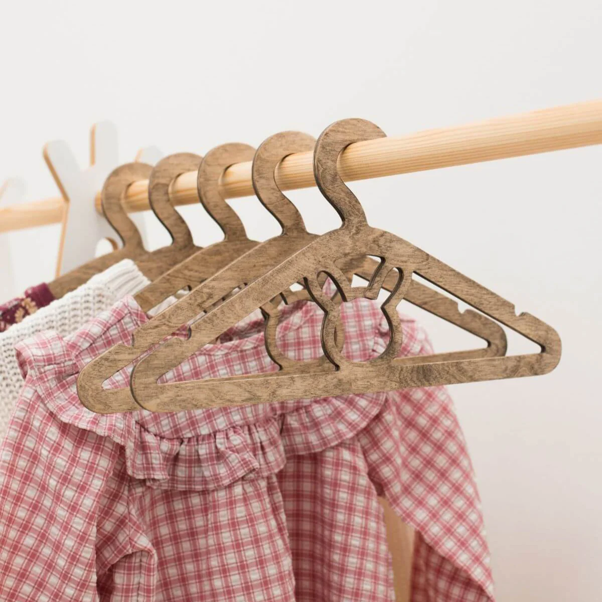 Pack of 10 Kid's Wooden Hangers - Image 5