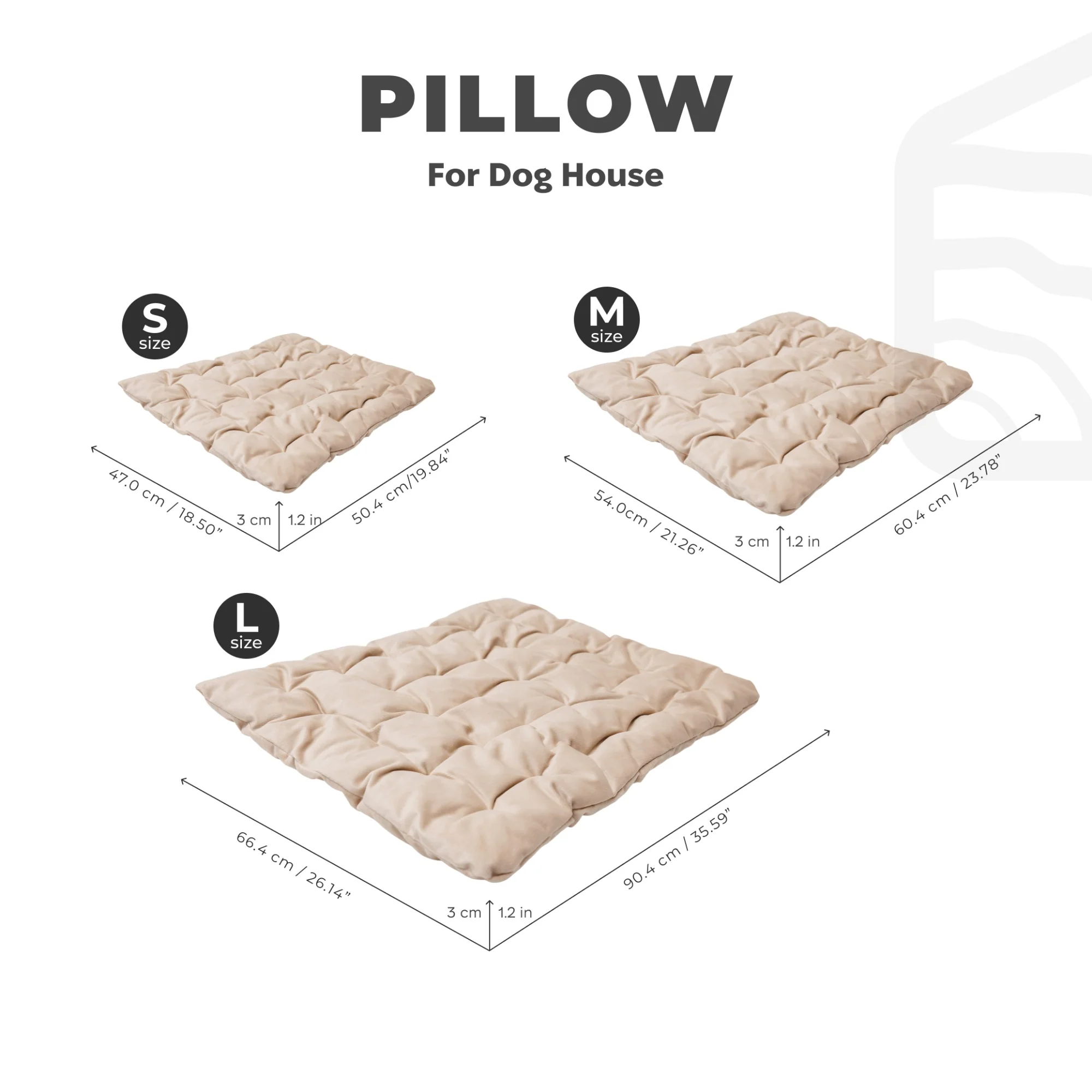Sleeping Dog House Pillow - Beige - Image 3