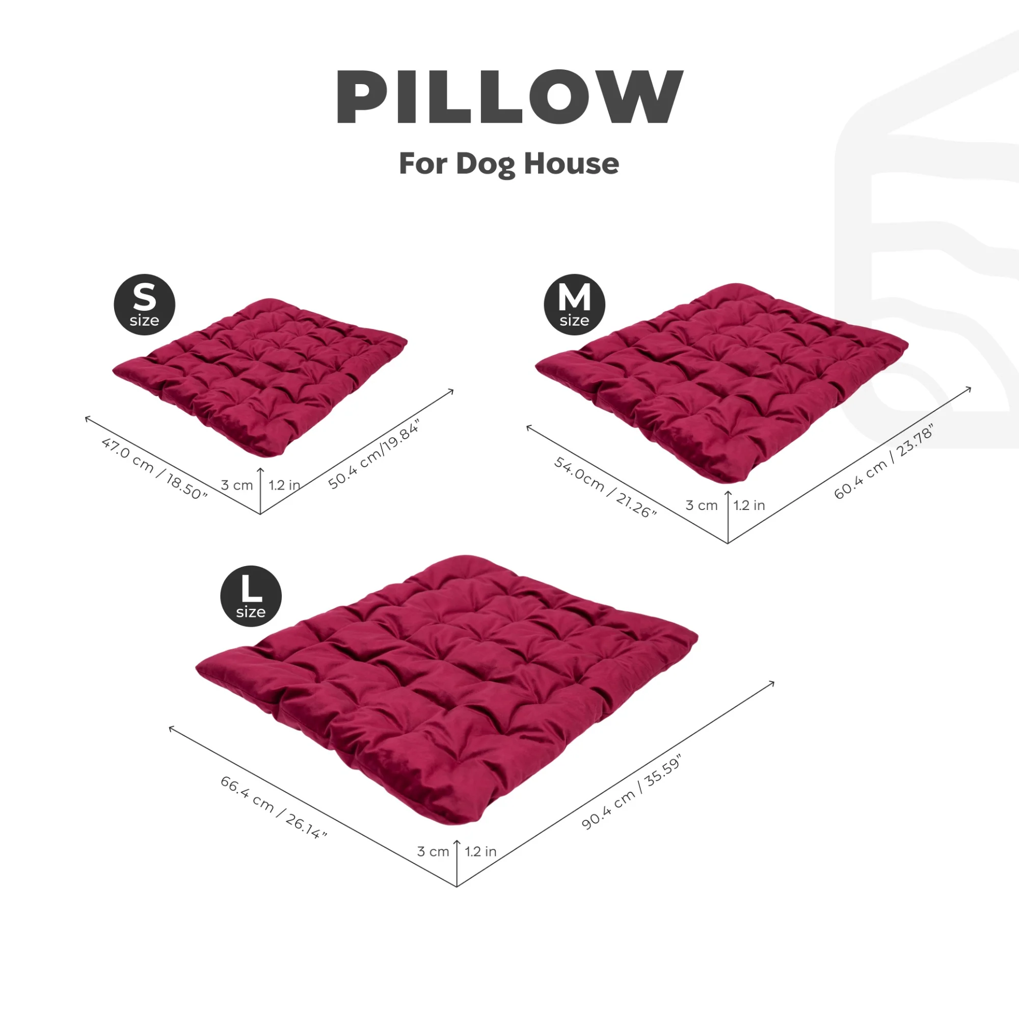Sleeping Dog House Pillow - Burgundy - Image 3