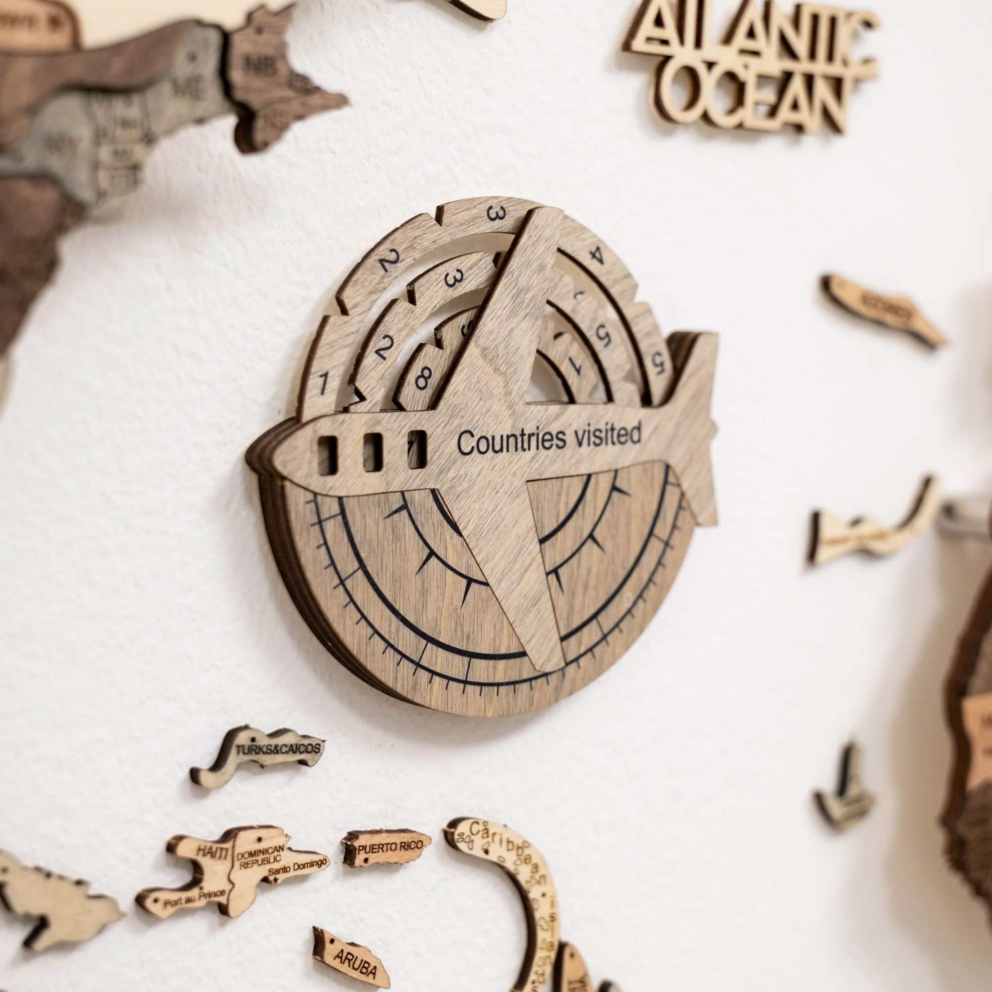 Travel Tracker 3D Wooden World Map - Image 4