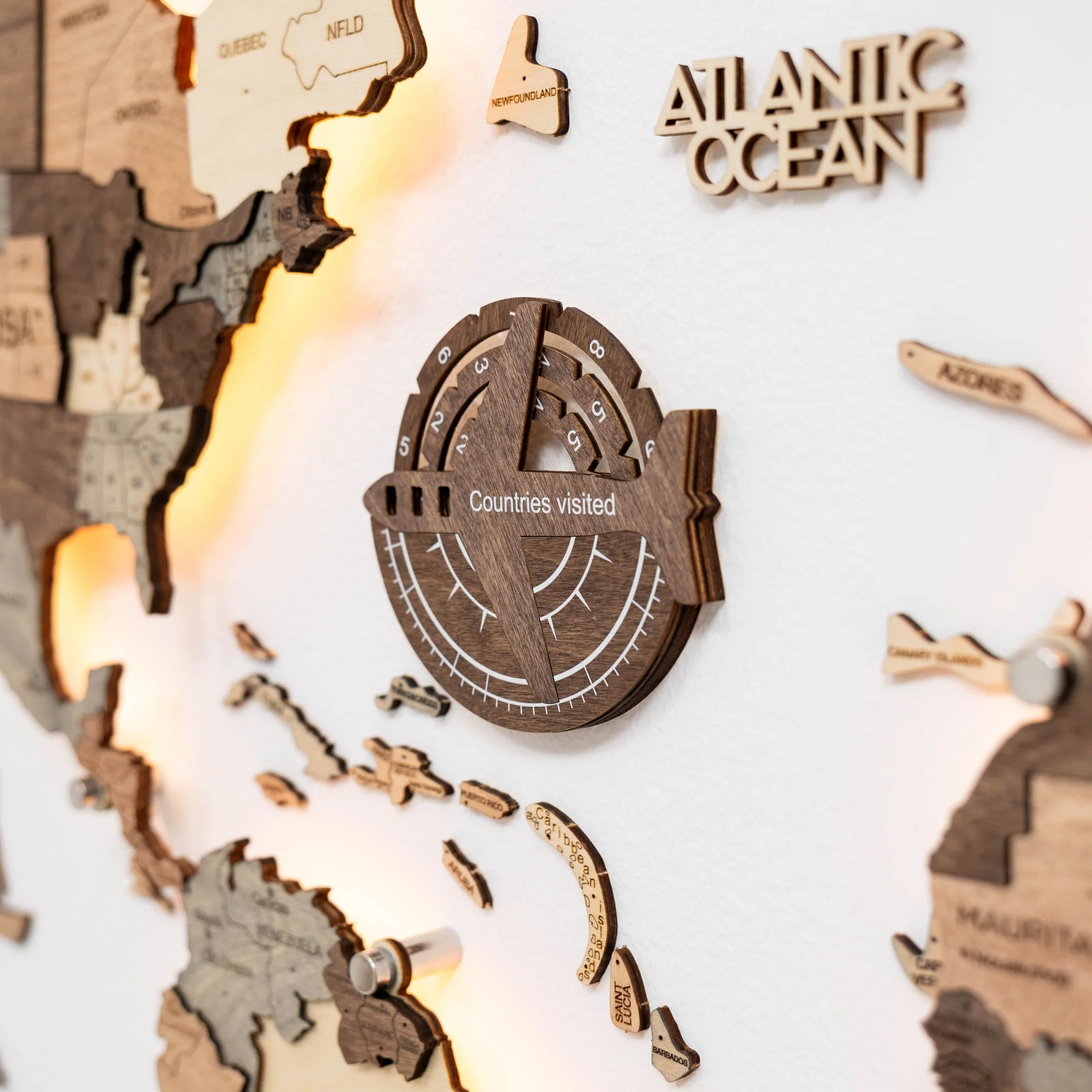 Travel Tracker 3D Wooden World Map - Image 6
