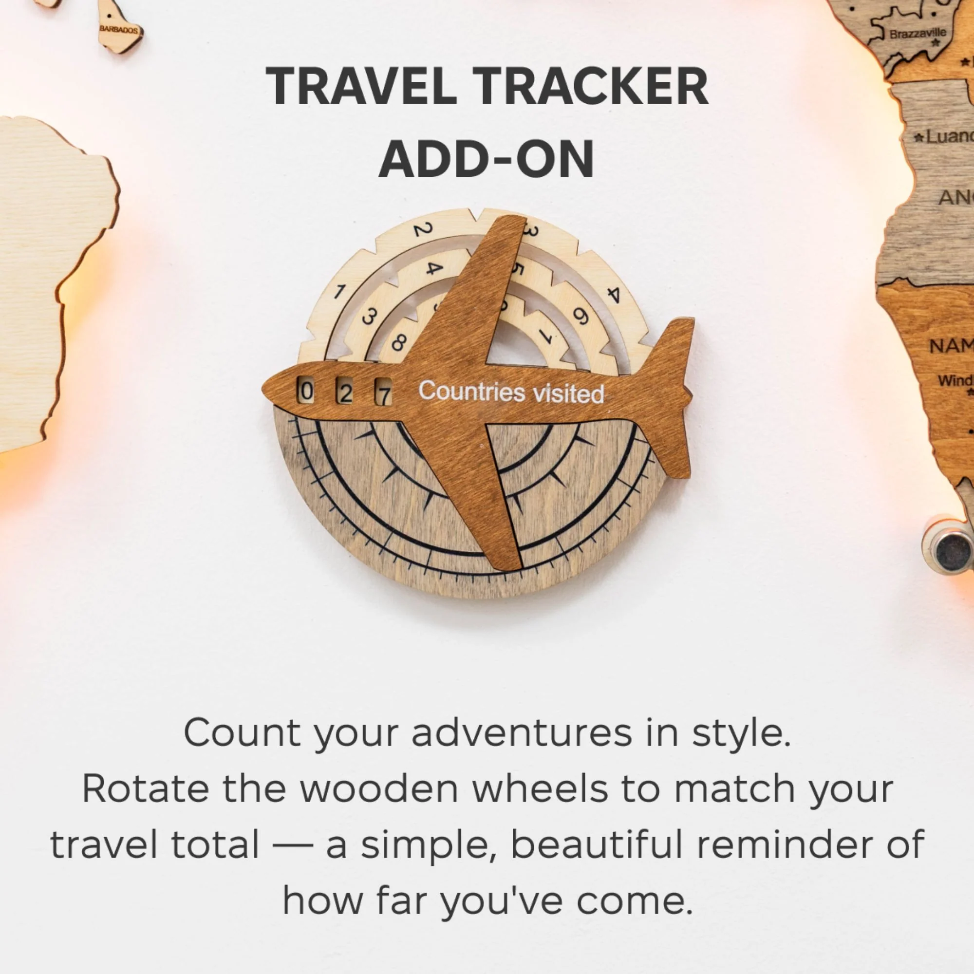 Travel Tracker 3D Wooden World Map – Multicolor - Image 4