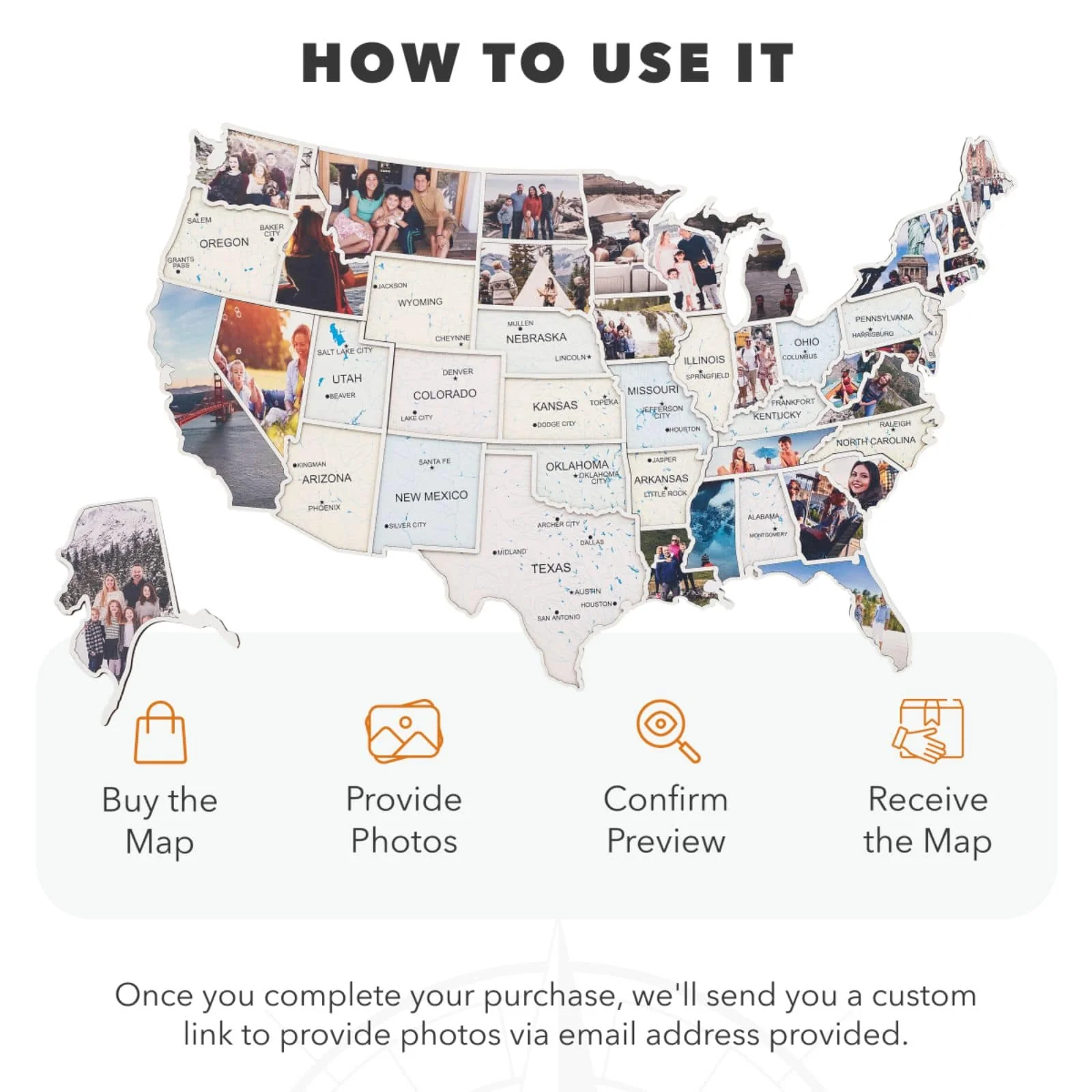 USA Photo Map Pastel - Image 5