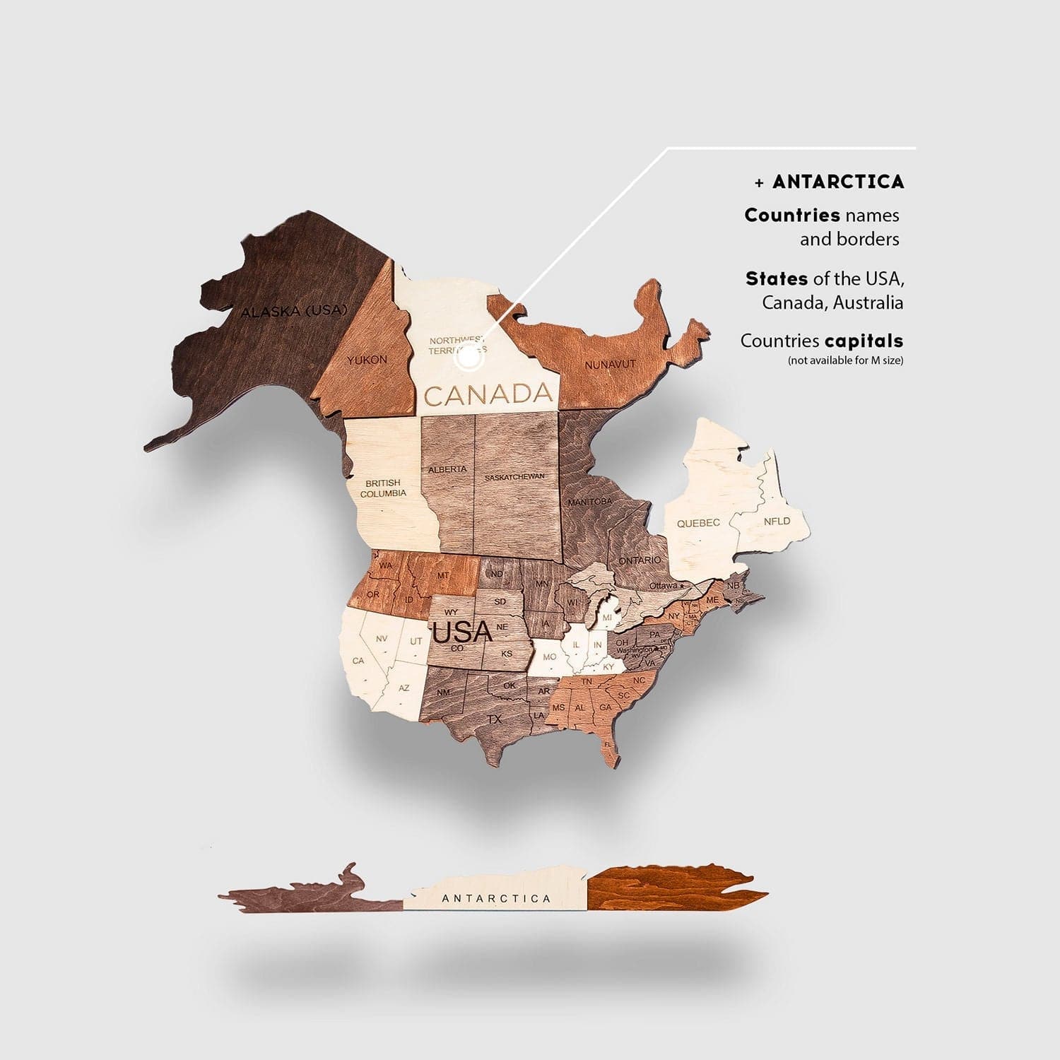 Wall Decor Bundle: 3D Wooden World Map with Flag Pins - Image 3
