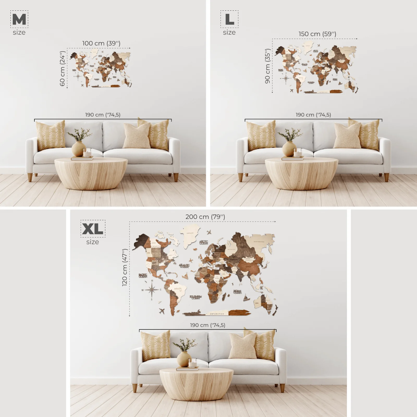 Wall Decor Bundle: 3D Wooden World Map with Flag Pins - Image 4