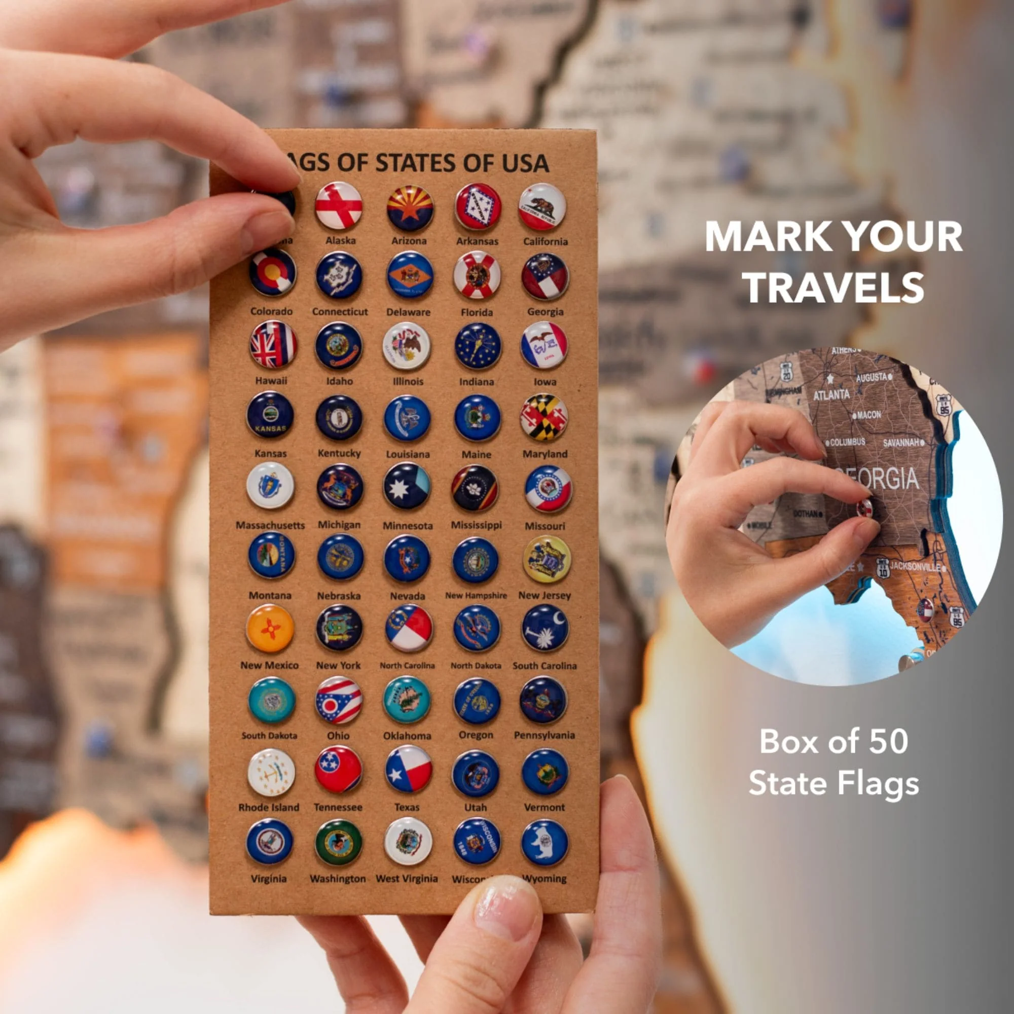 Wooden 3d LED Map of USA - Multicolor - Image 15