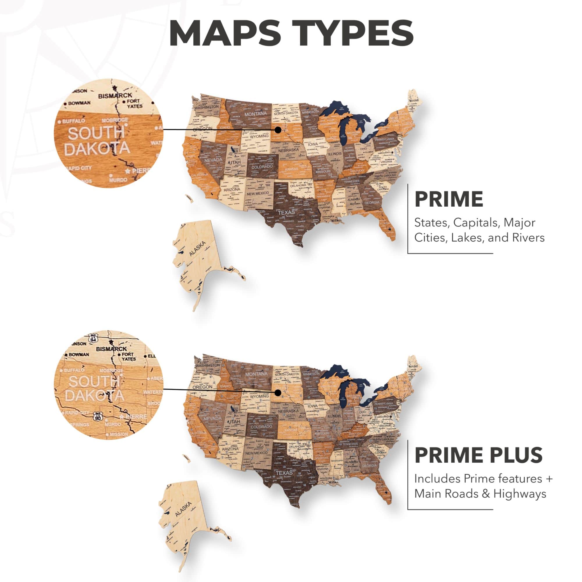 Wooden 3d LED Map of USA - Multicolor - Image 19