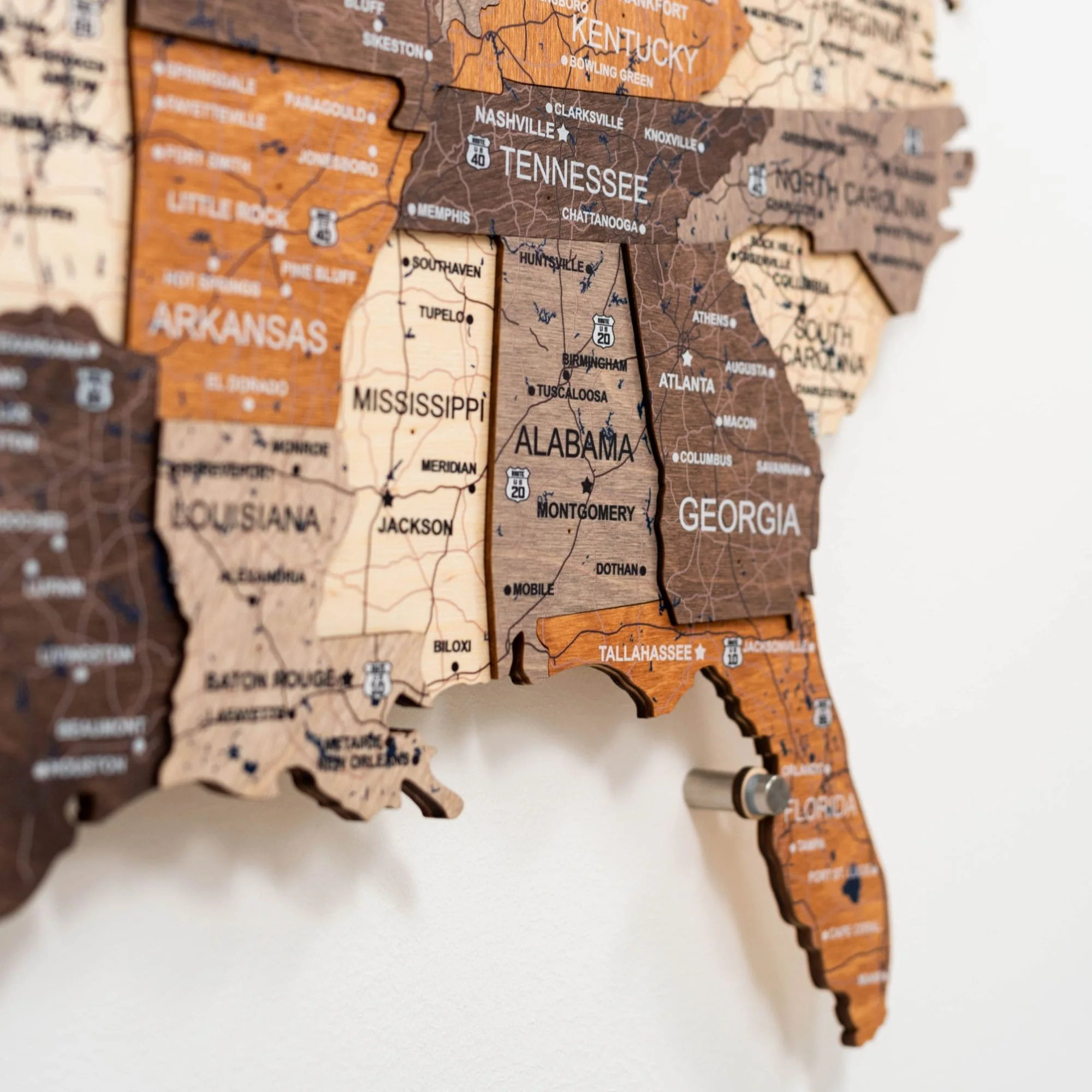 Wooden 3d LED Map of USA - Multicolor - Image 6