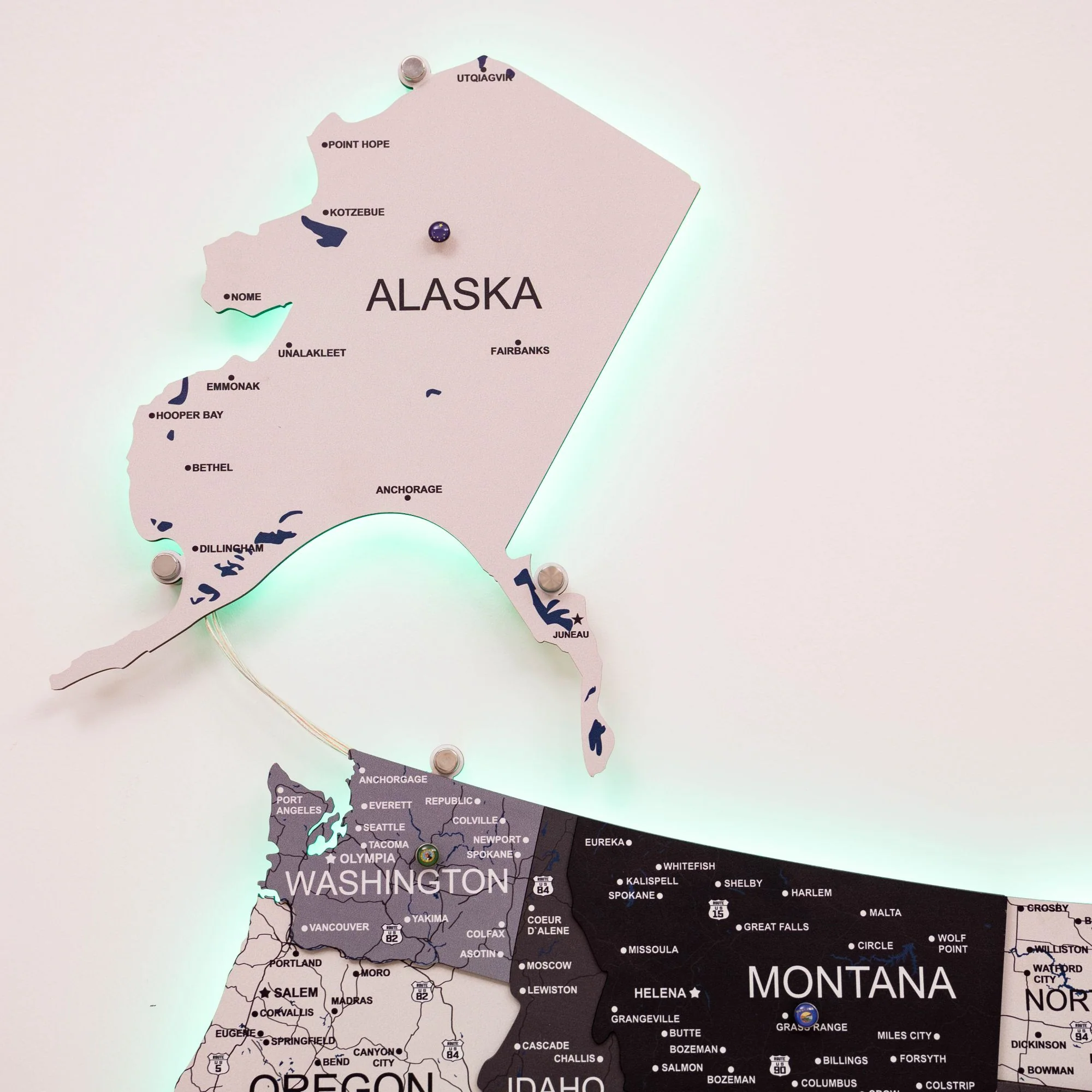 Wooden 3d LED Map of USA - Nordik - Image 10