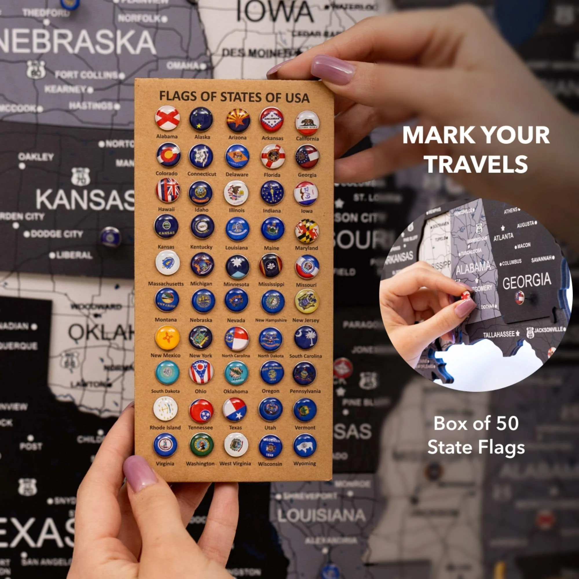 Wooden 3d LED Map of USA - Nordik - Image 14