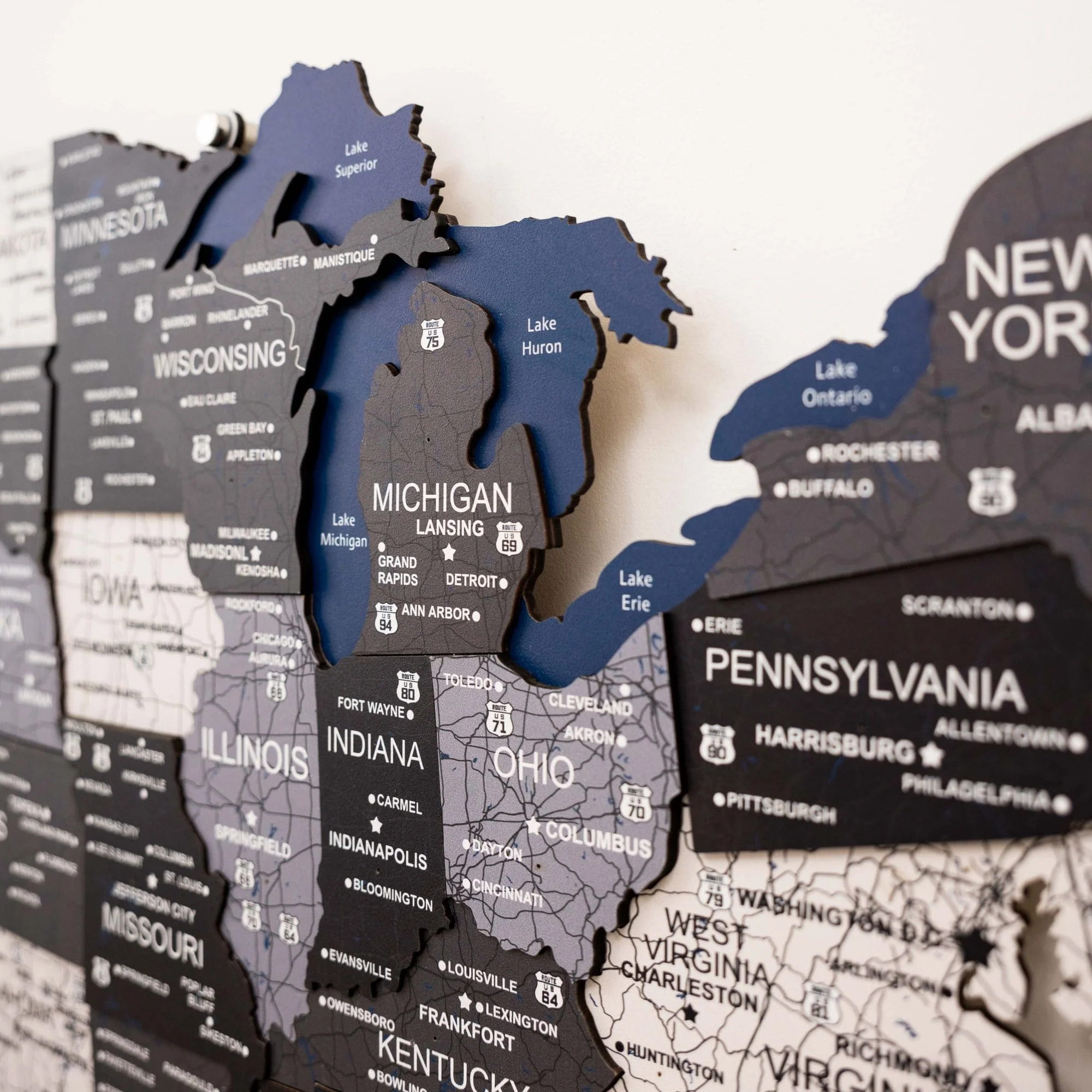 Wooden 3d LED Map of USA - Nordik - Image 6