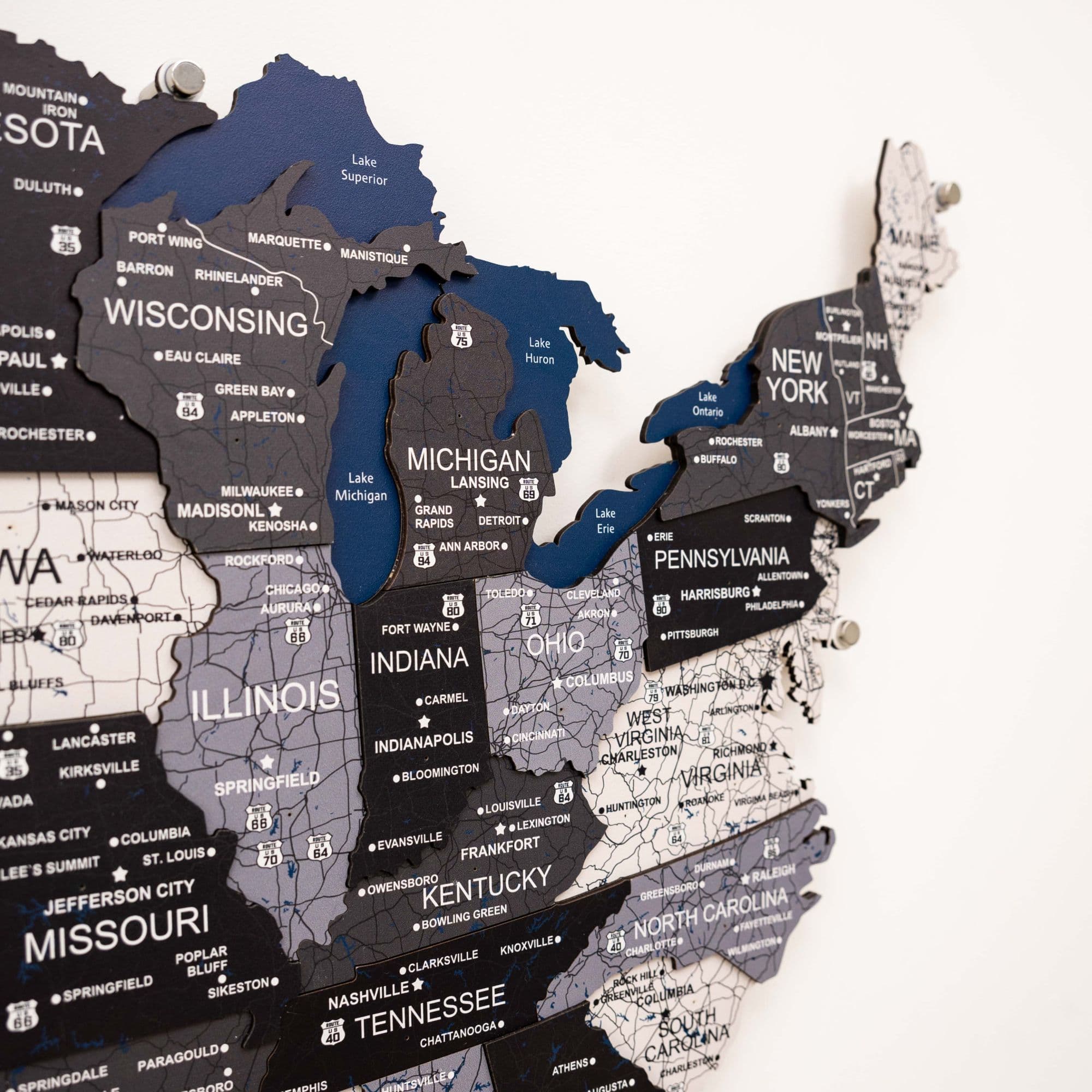 Wooden 3d LED Map of USA - Nordik - Image 8
