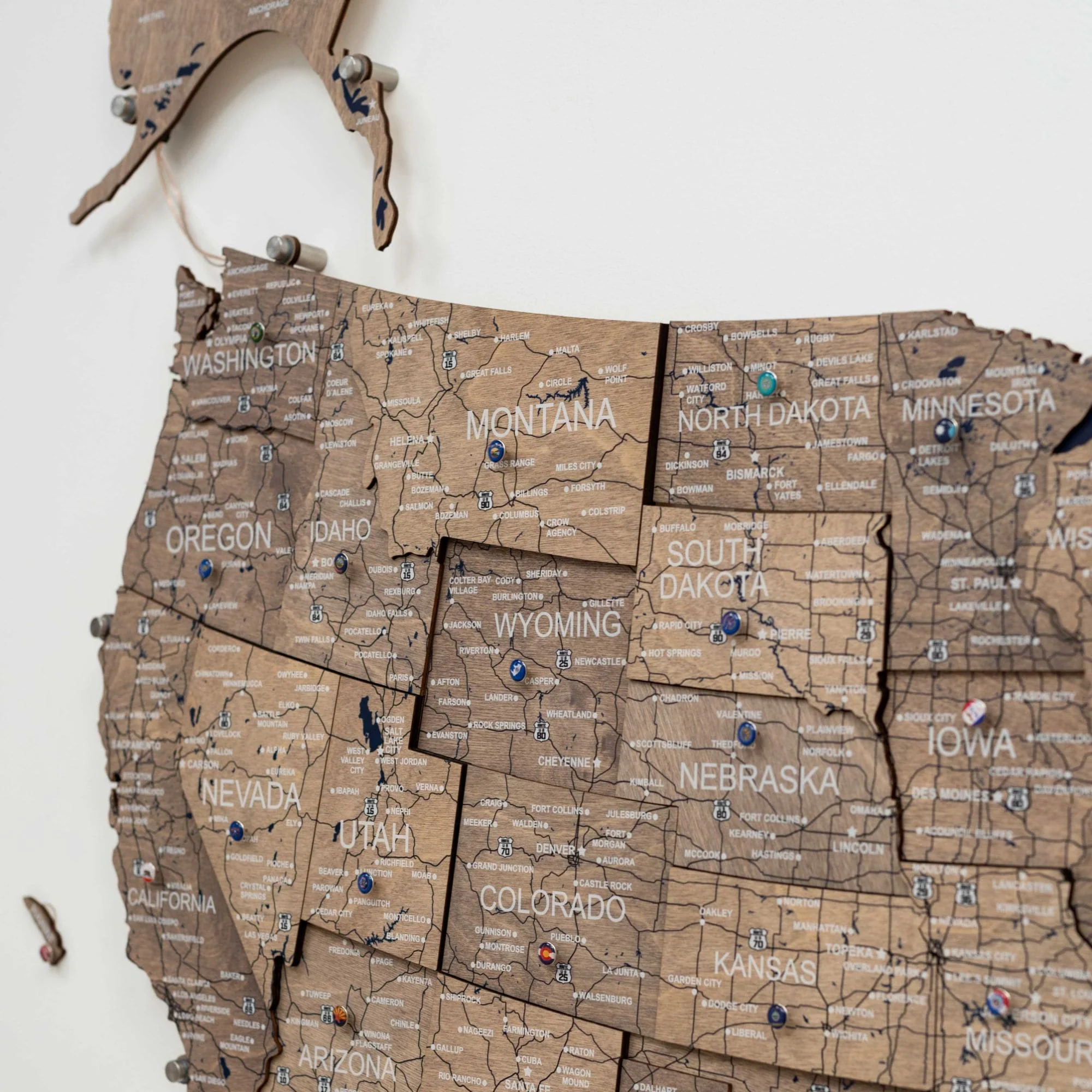 Wooden 3d LED Map of USA - Terra - Image 9