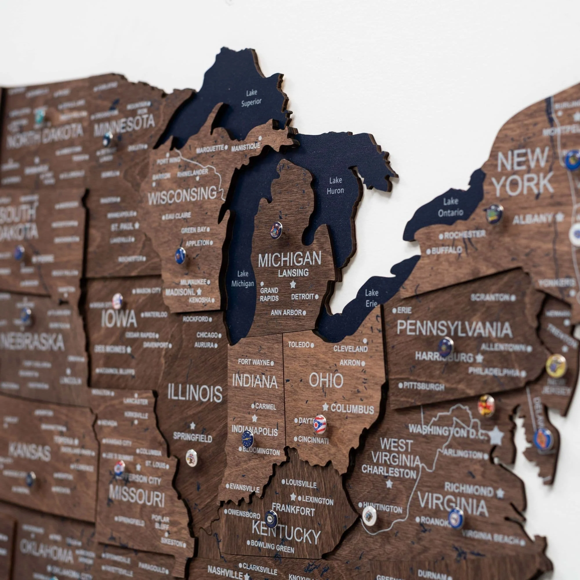 Wooden 3d Map of USA - Dark Walnut - Image 11