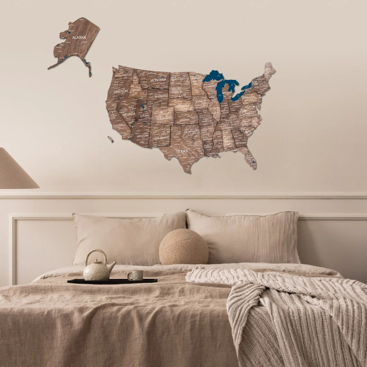 Wooden 3d Map of USA - Dark Walnut - Image 3