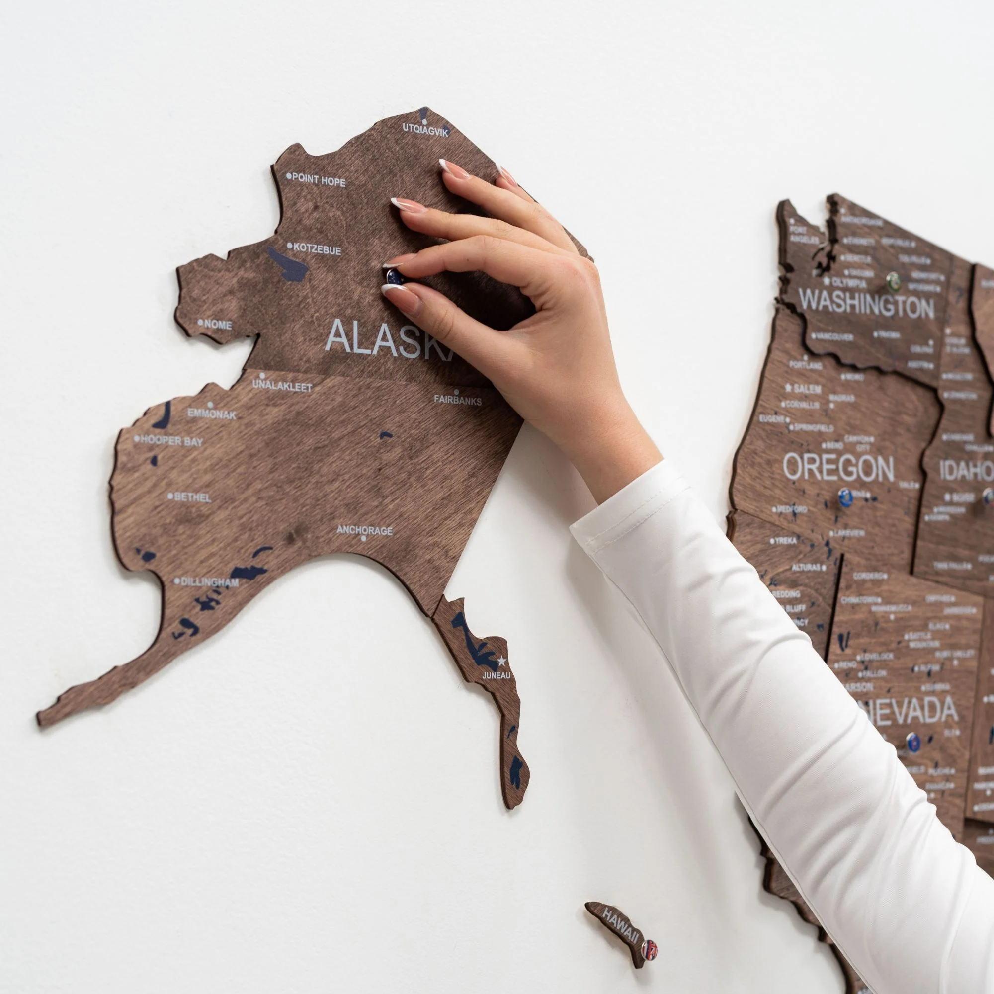 Wooden 3d Map of USA - Dark Walnut - Image 4