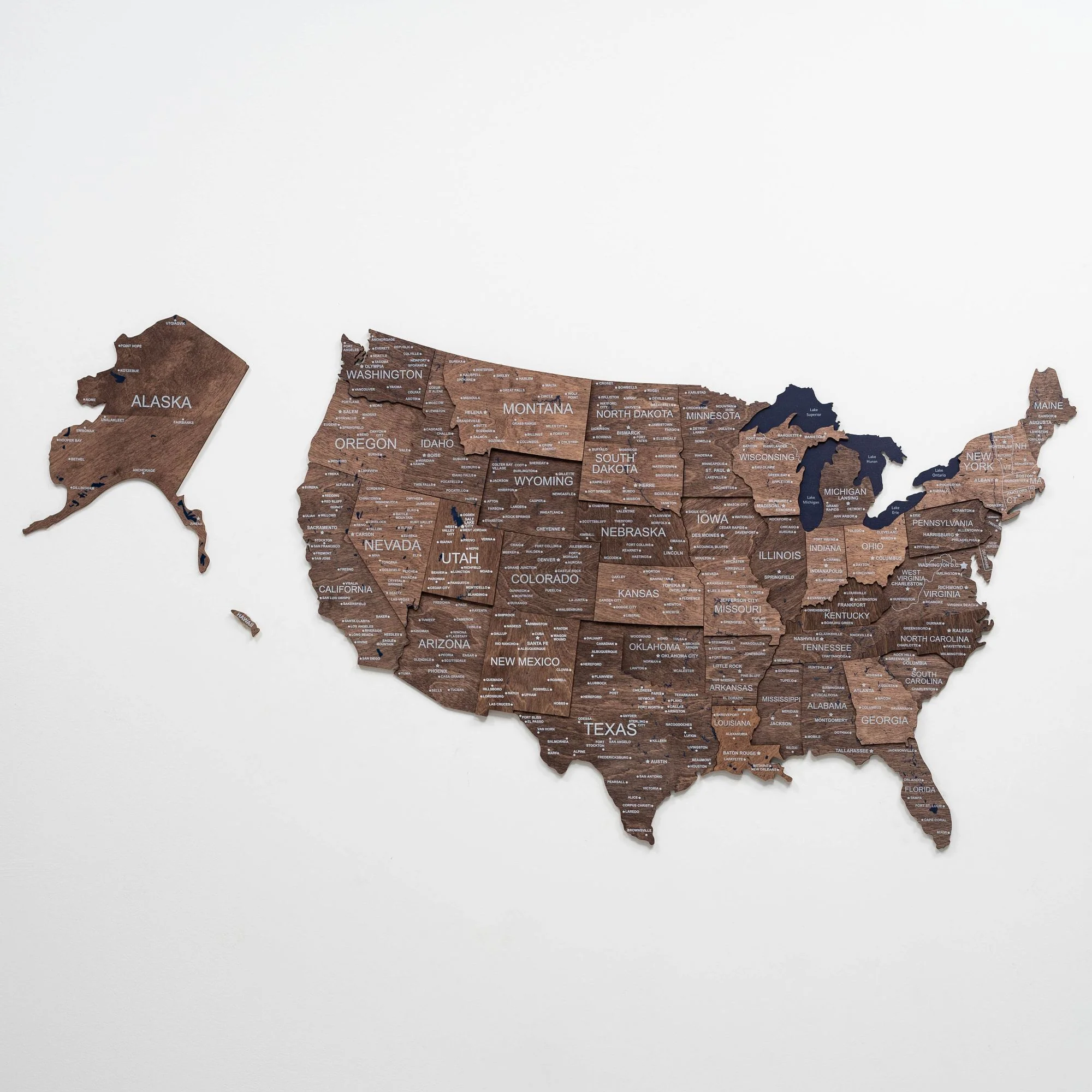 Wooden 3d Map of USA - Dark Walnut - Image 6