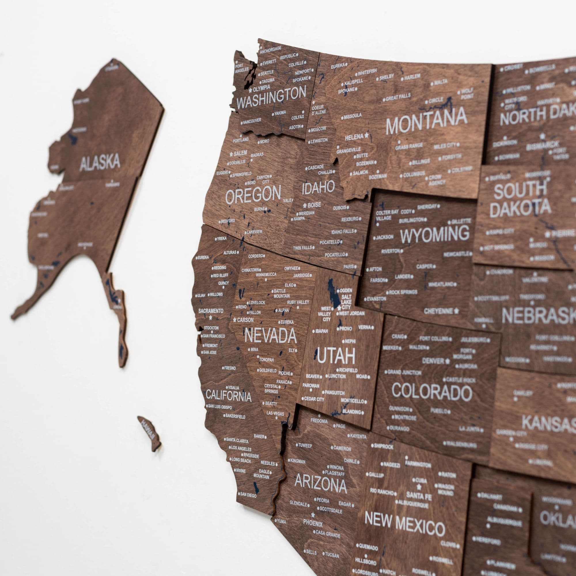 Wooden 3d Map of USA - Dark Walnut - Image 9