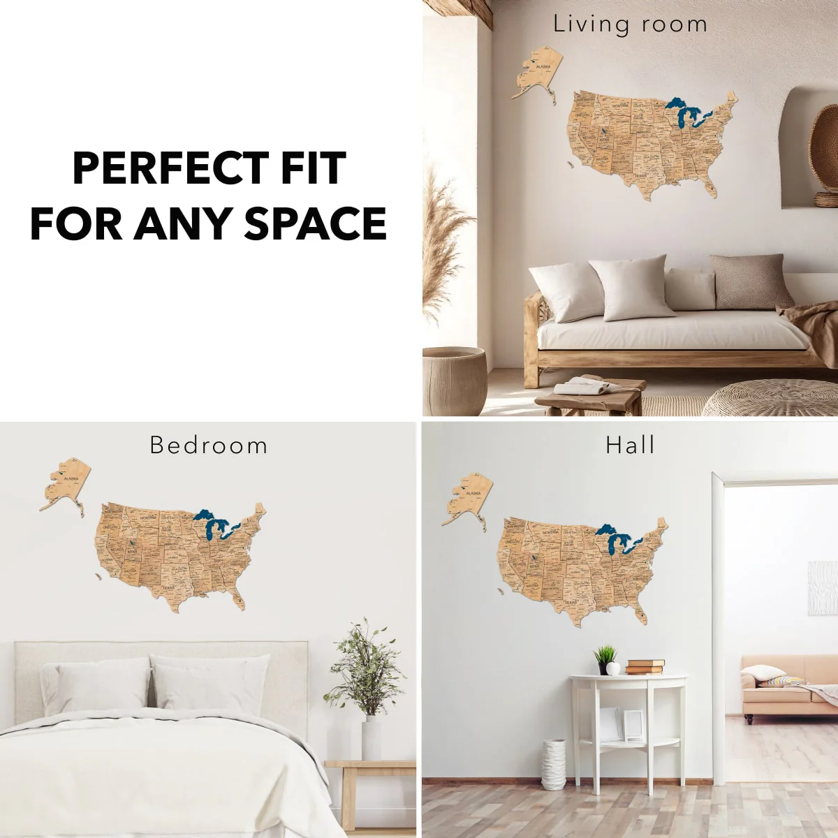 Wooden 3d Map of USA - Gold - Image 15