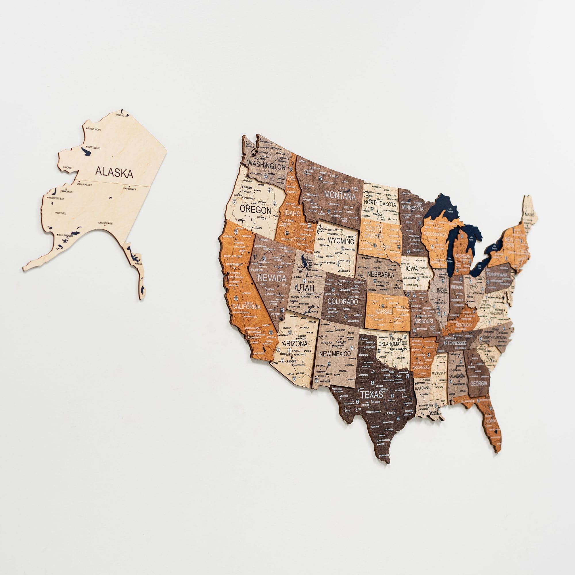 Wooden 3d Map of USA - Multicolor - Image 4