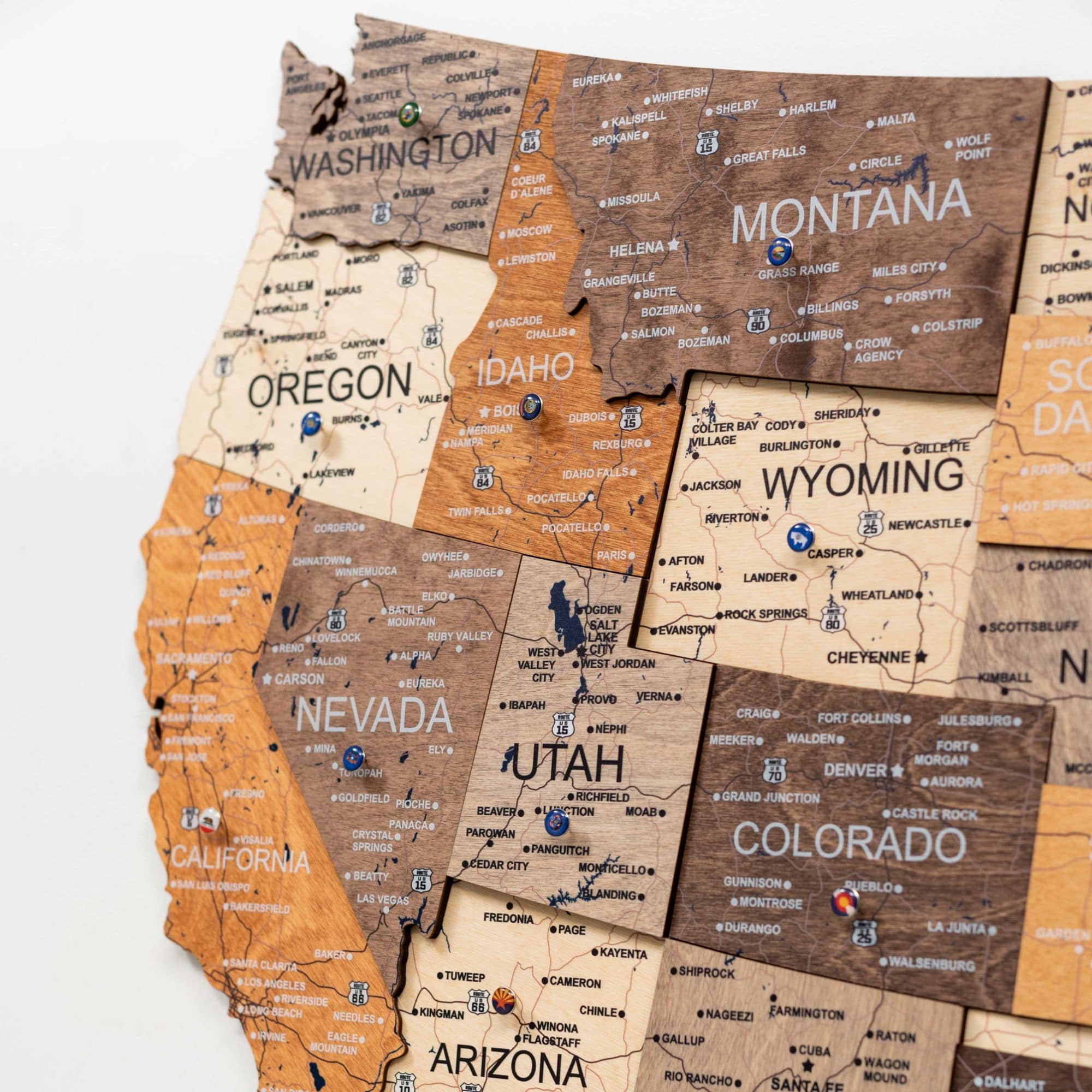 Wooden 3d Map of USA - Multicolor - Image 6