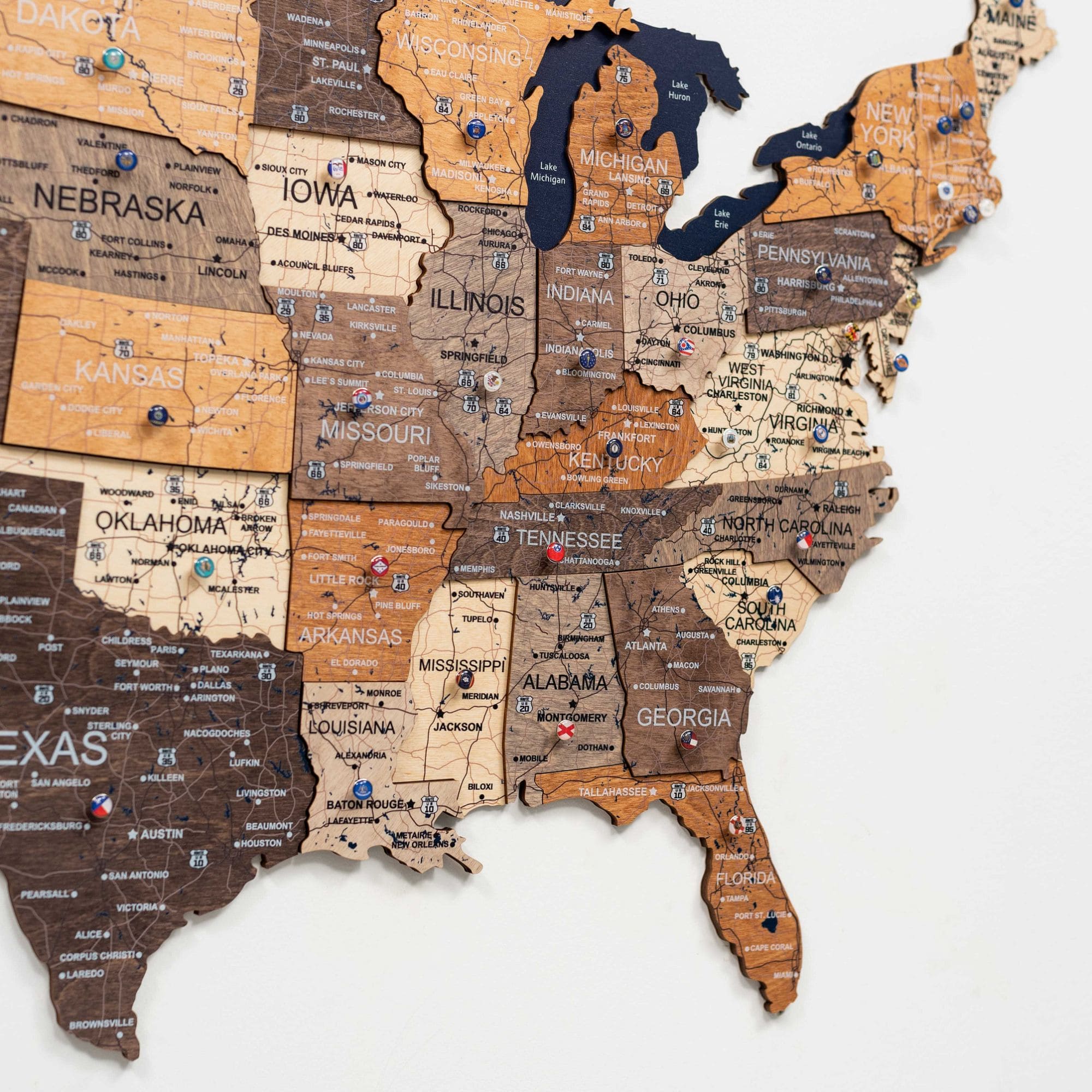 Wooden 3d Map of USA - Multicolor - Image 7