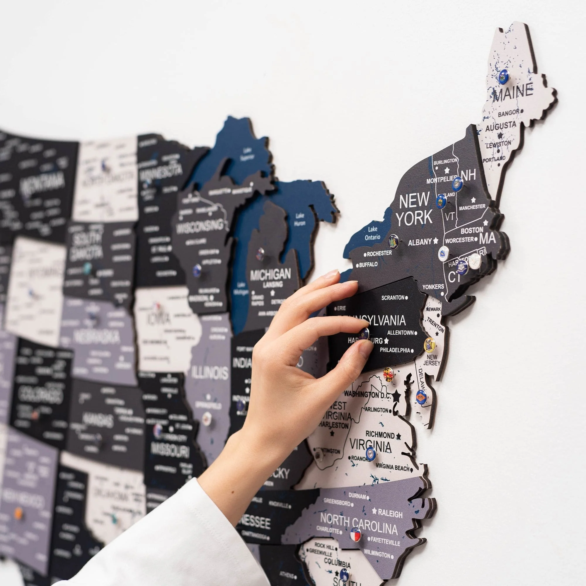 Wooden 3d Map of USA - Nordik - Image 4