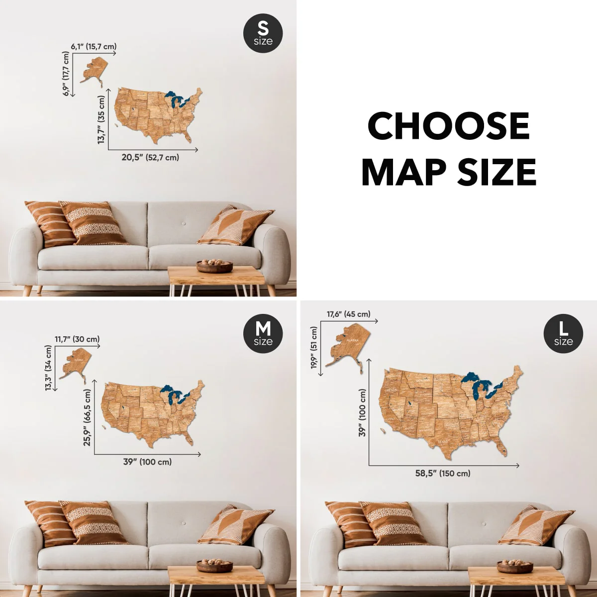 Wooden 3d Map of USA - Oak - Image 11