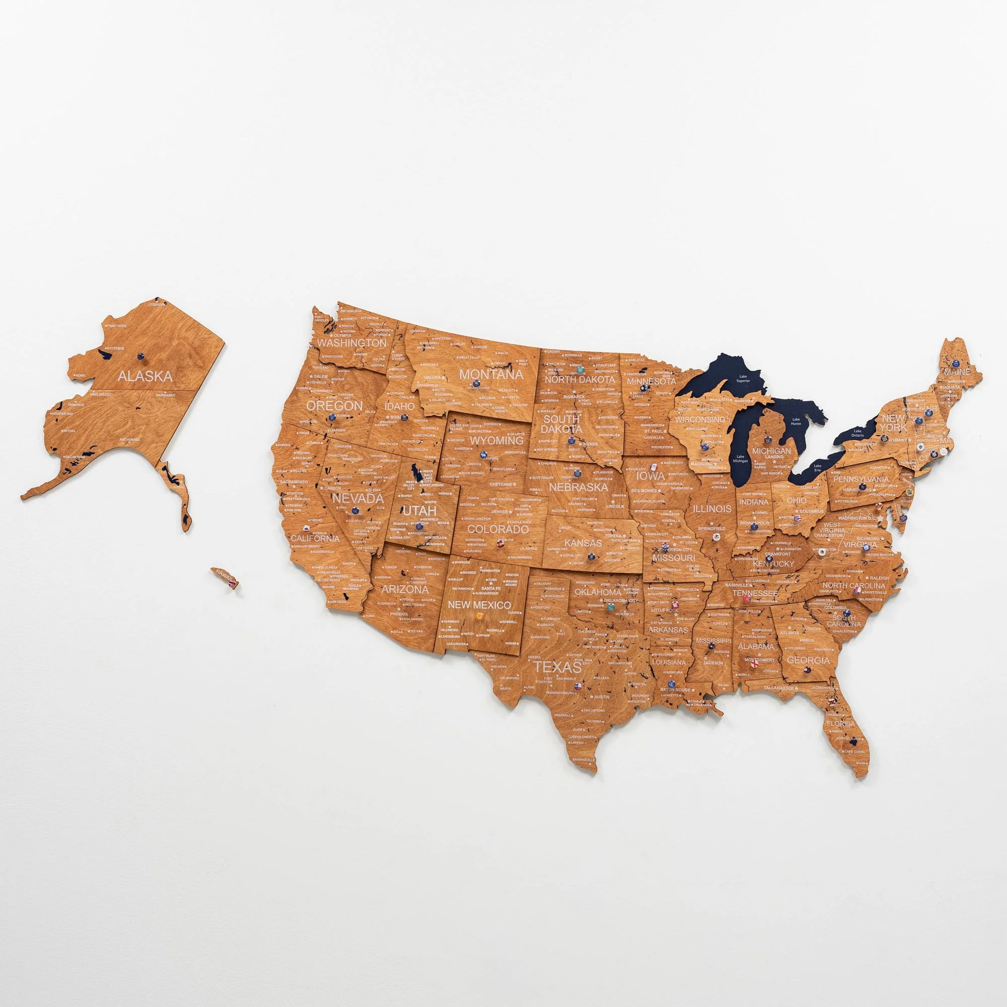Wooden 3d Map of USA - Oak - Image 4