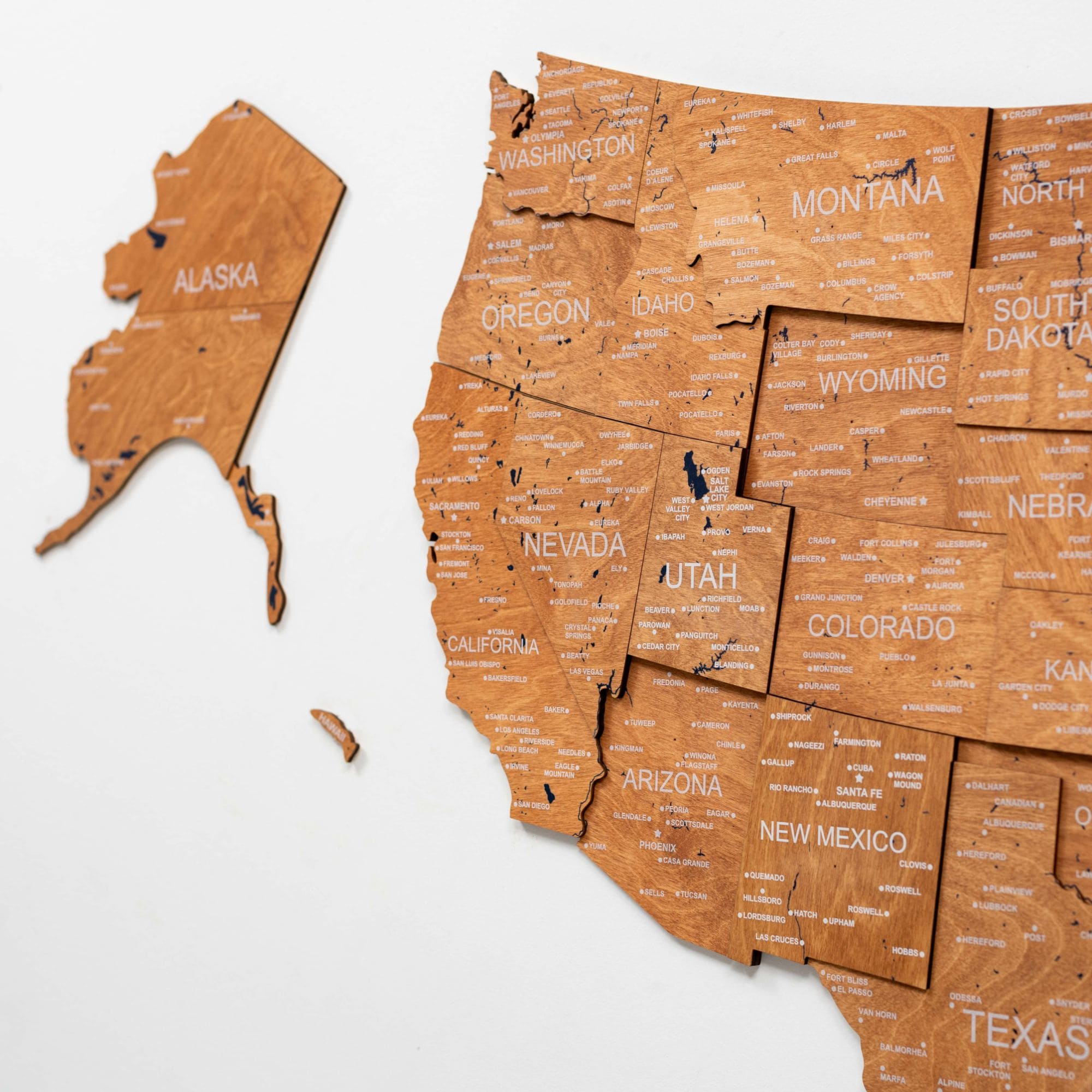 Wooden 3d Map of USA - Oak - Image 5